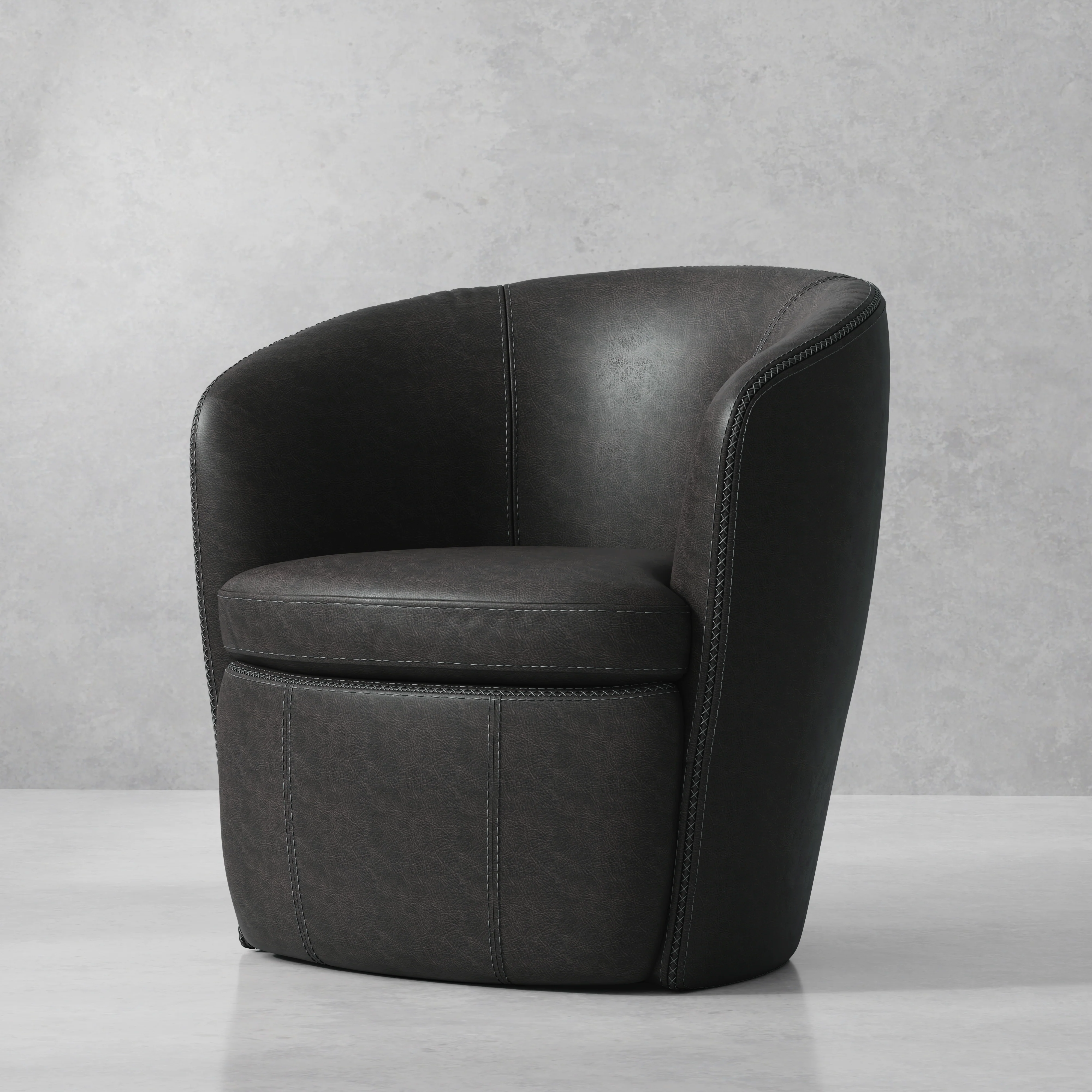 Parker Living Barolo - Vintage Slate 100% Italian Leather Swivel Club Chair - Image 4