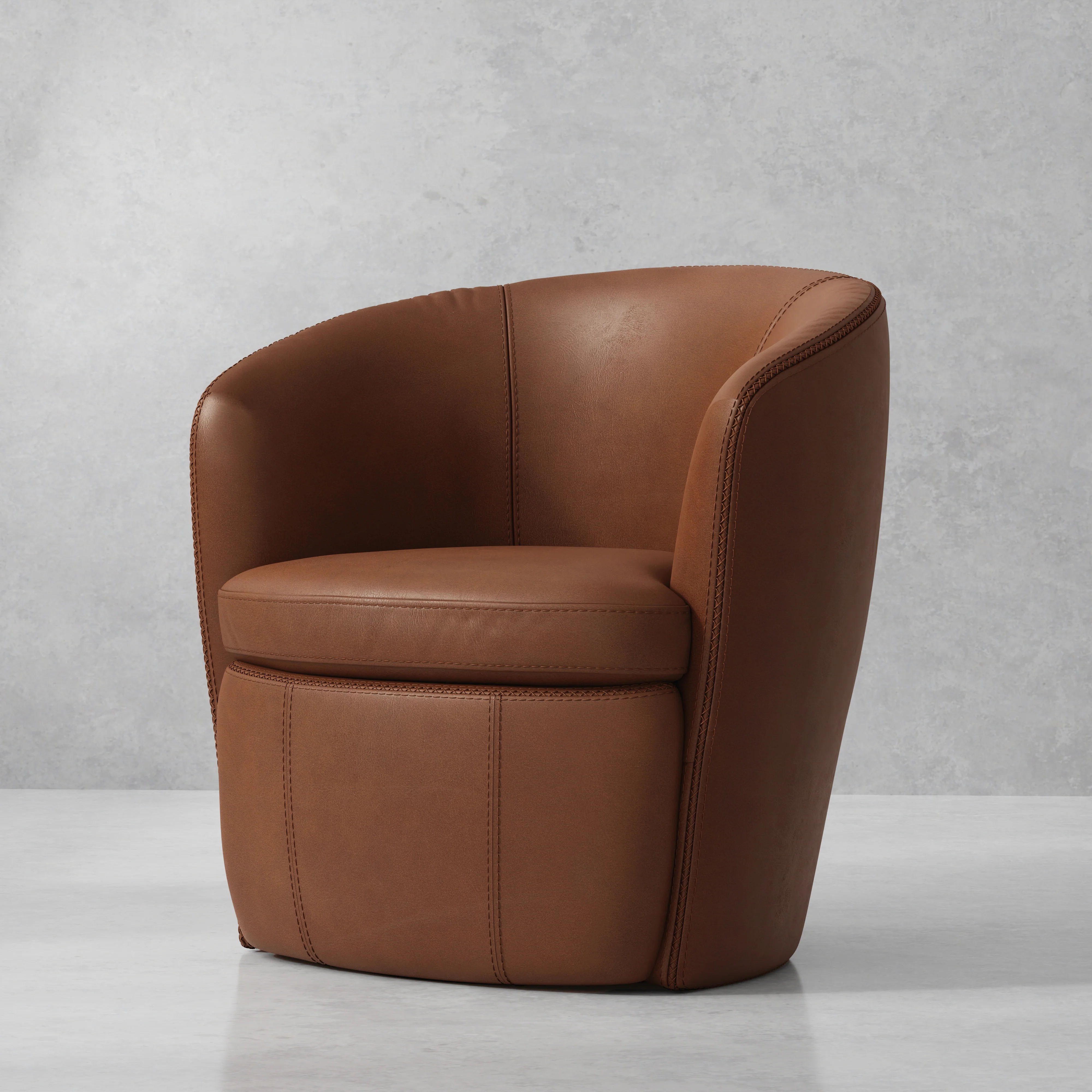Parker Living Barolo - Vintage Whiskey 100% Italian Leather Swivel Club Chair - Image 3