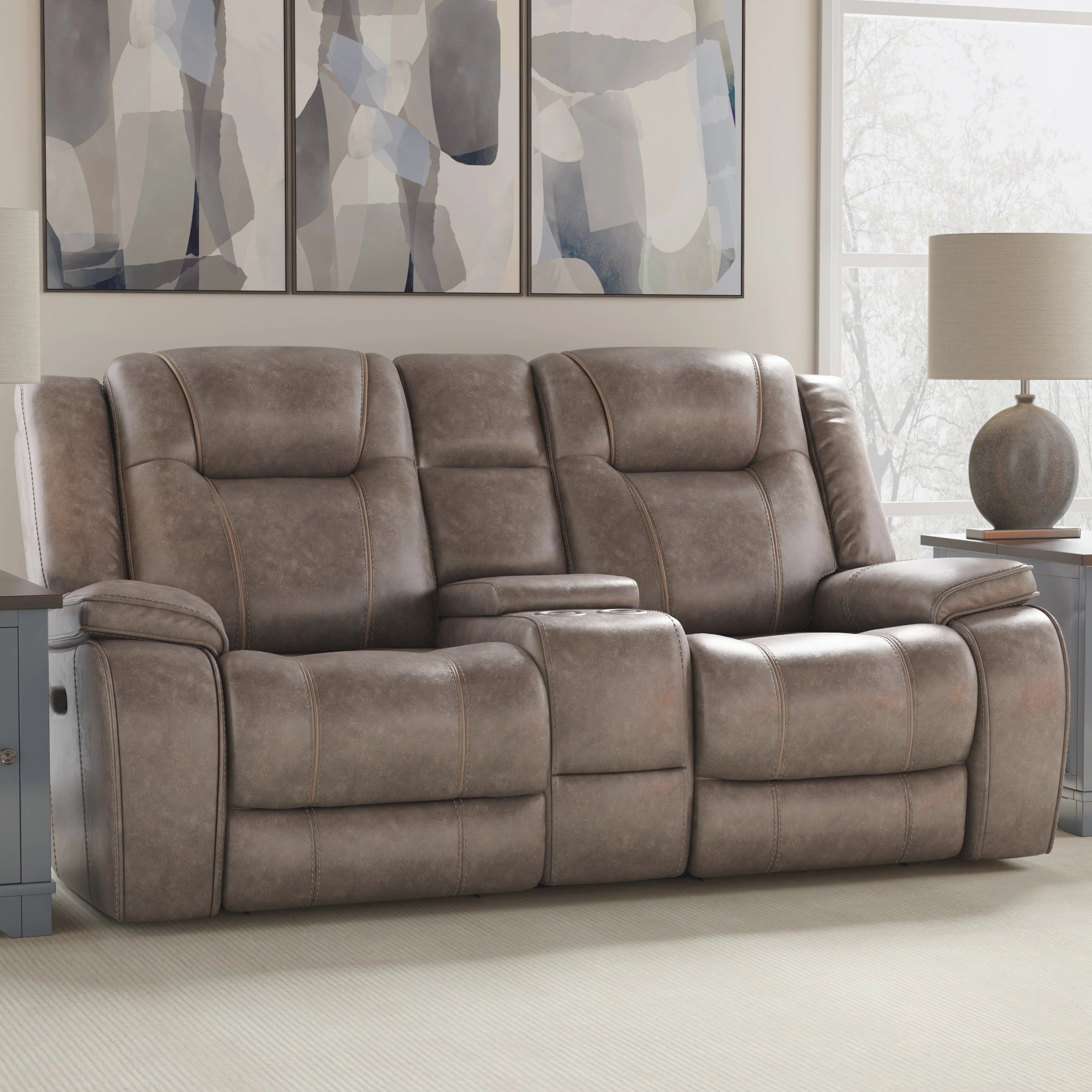 Parker Living Blake - Desert Taupe Manual Reclining Sofa Loveseat and Recliner - Image 8