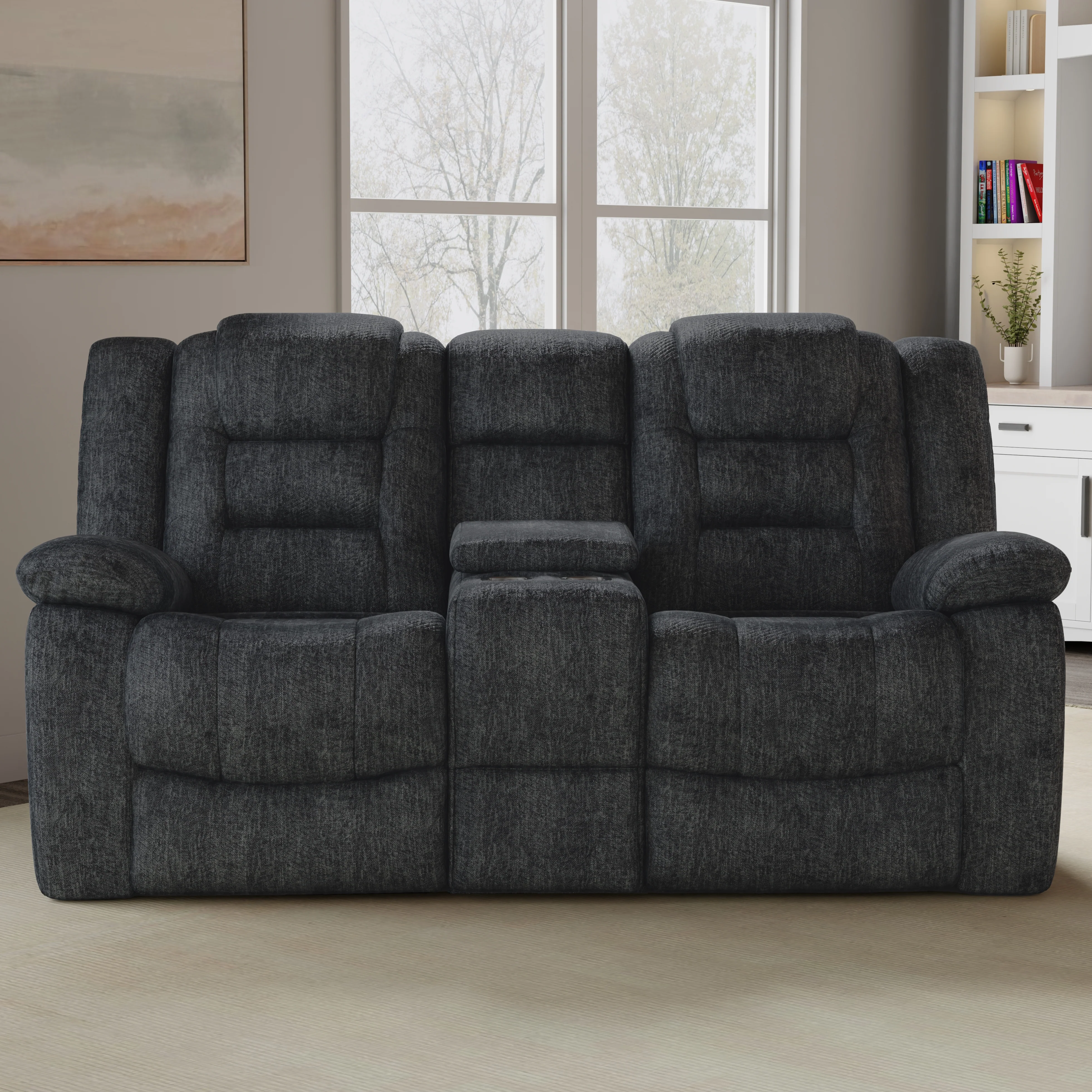 Parker Living Bolton - Misty Storm Glider Reclining Console Loveseat - Image 3