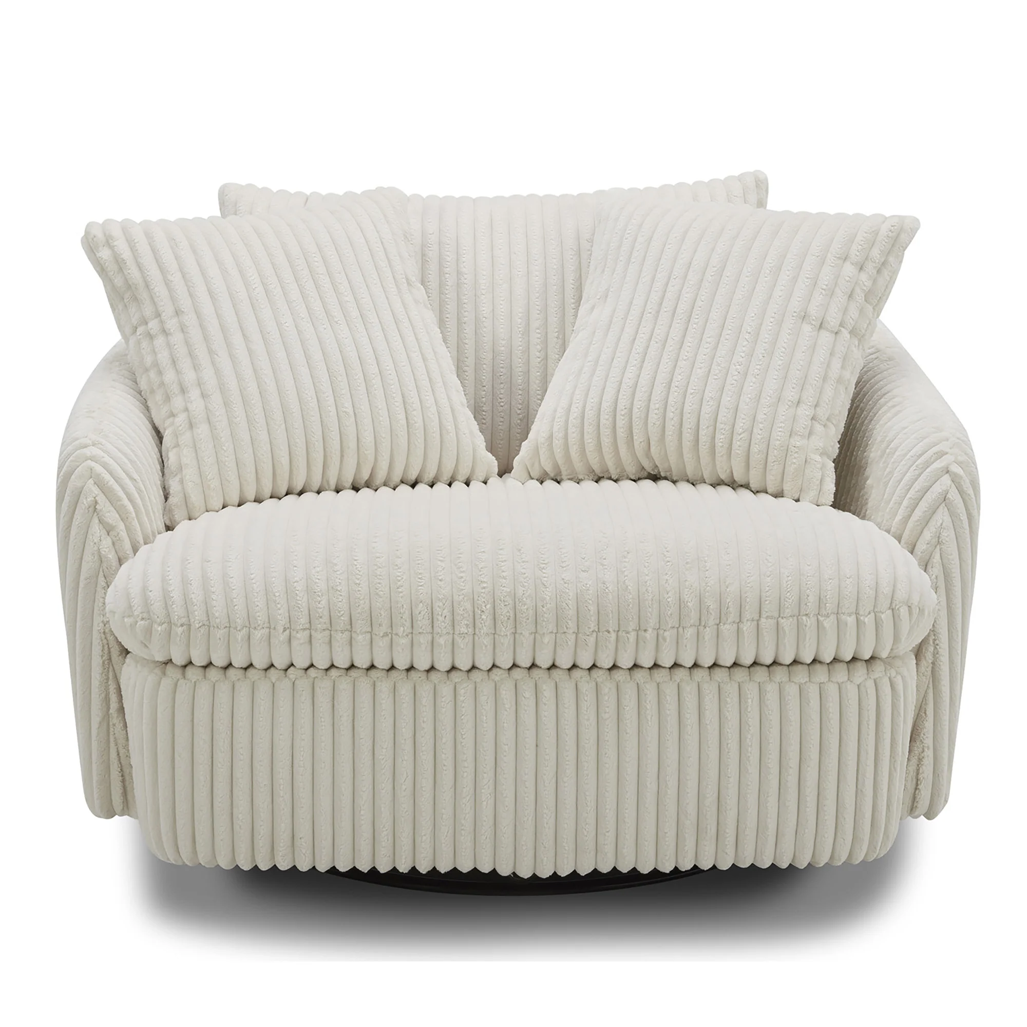 Parker Living Boomer - Mega Ivory Large Swivel Chair with 2 Toss Pillows - Image 3