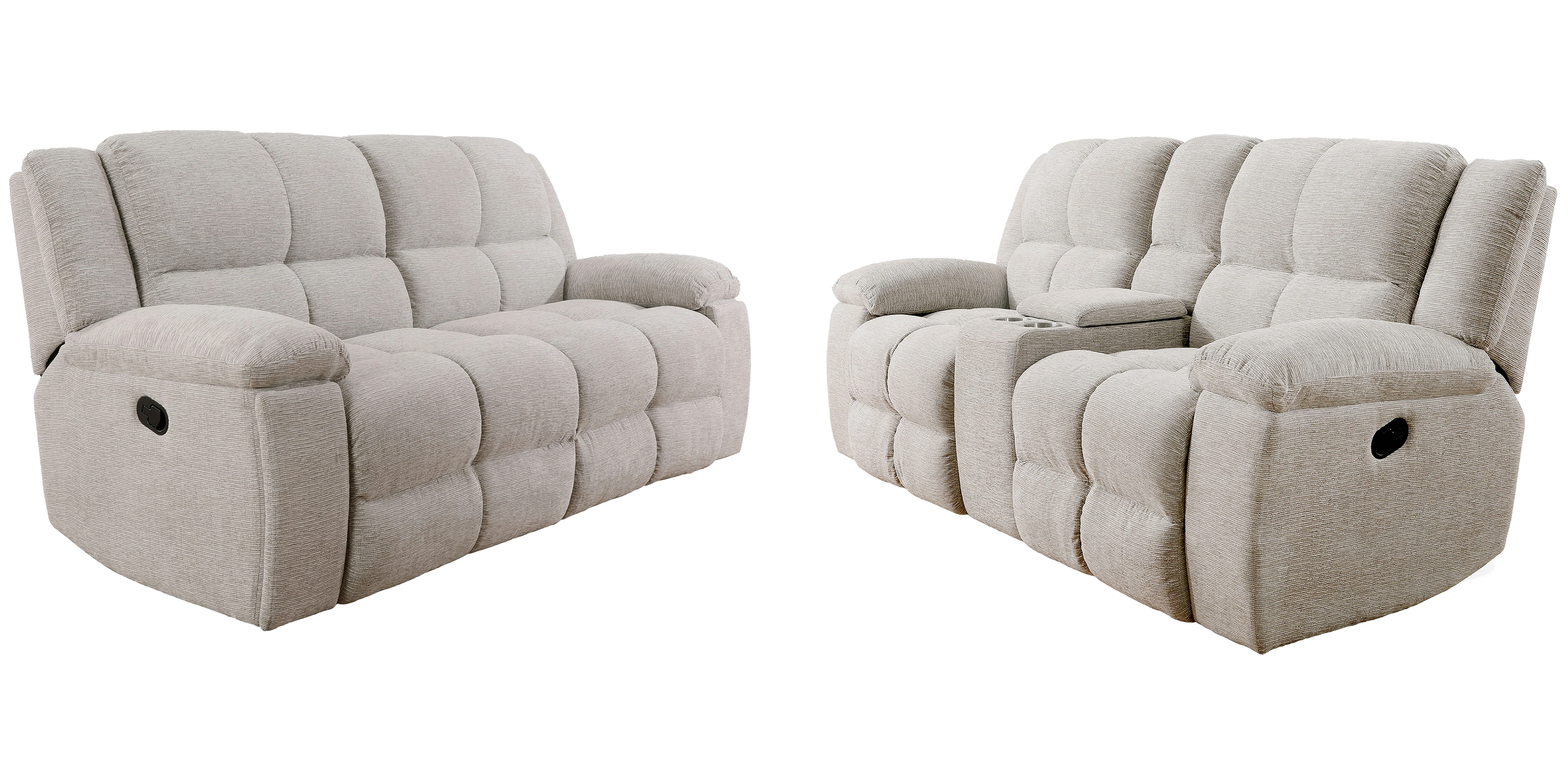 Parker Living Buster - Opal Taupe Manual Reclining Sofa and Loveseat - Image 2