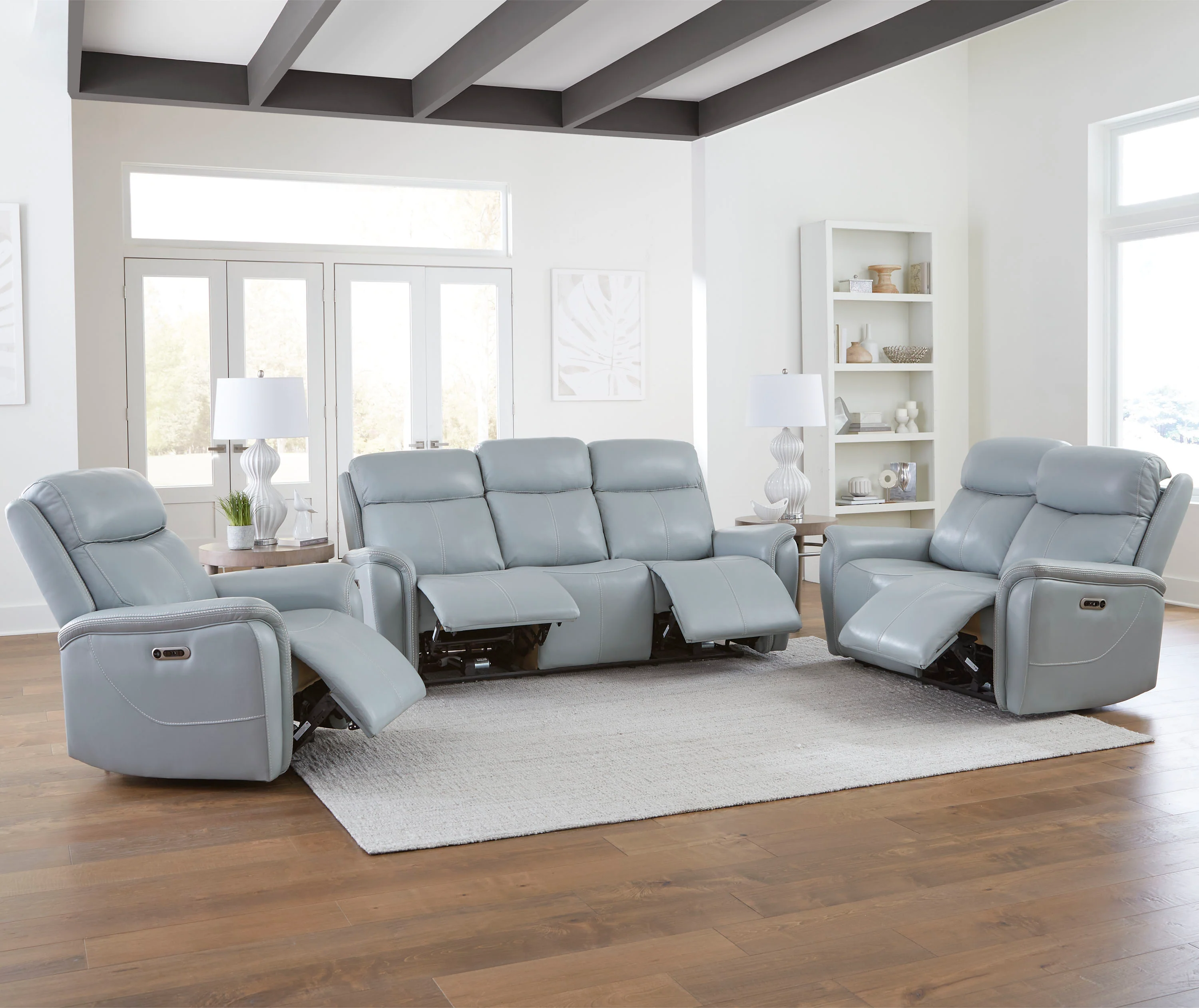 Parker Living Cascade - Seamist Grey Power Reclining Sofa - Image 3