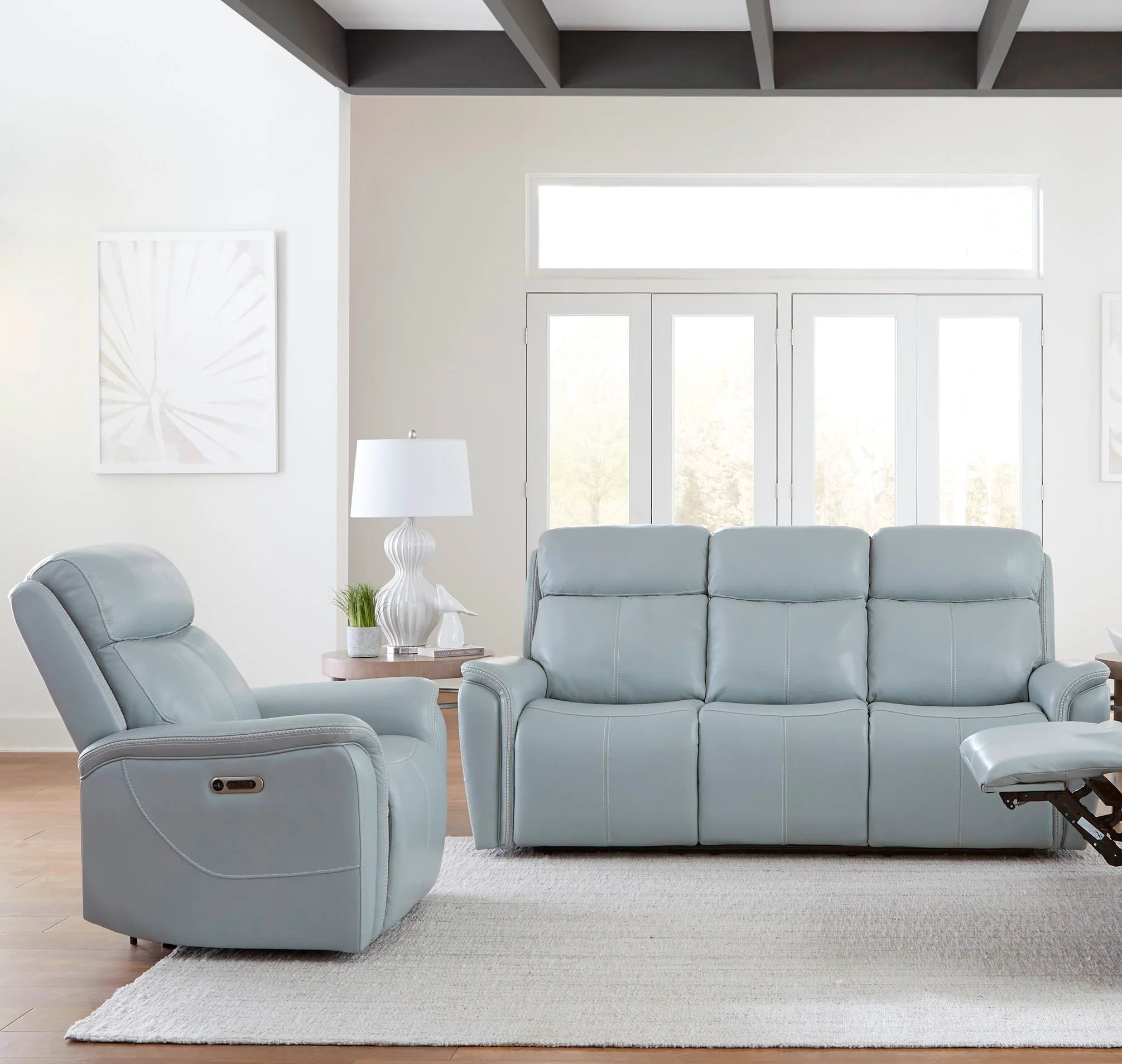 Parker Living Cascade - Seamist Grey Power Reclining Sofa and Recliner - Image 4