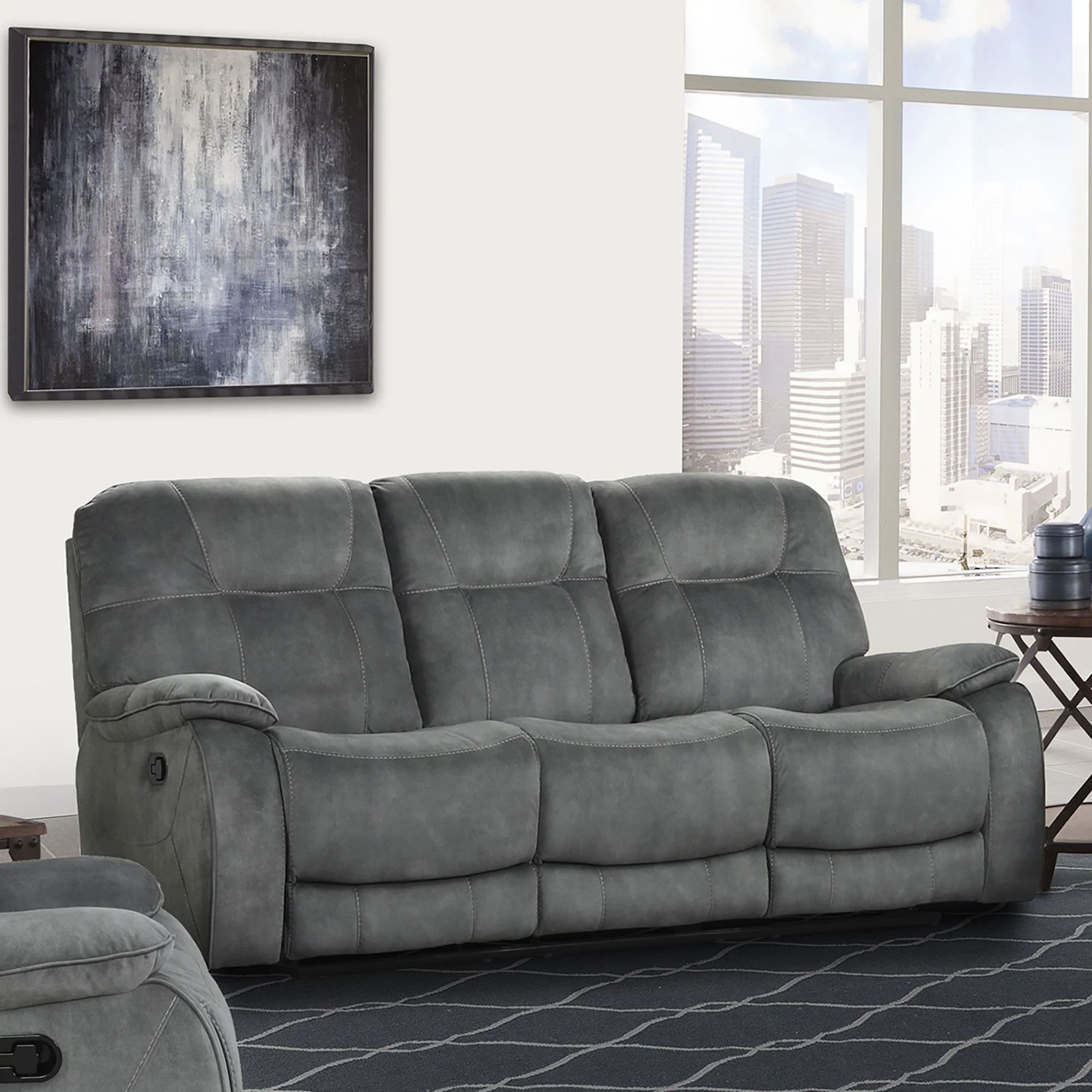 Parker Living Cooper - Shadow Grey Manual Glider Reclining Sofa and Two Recliners - Image 2
