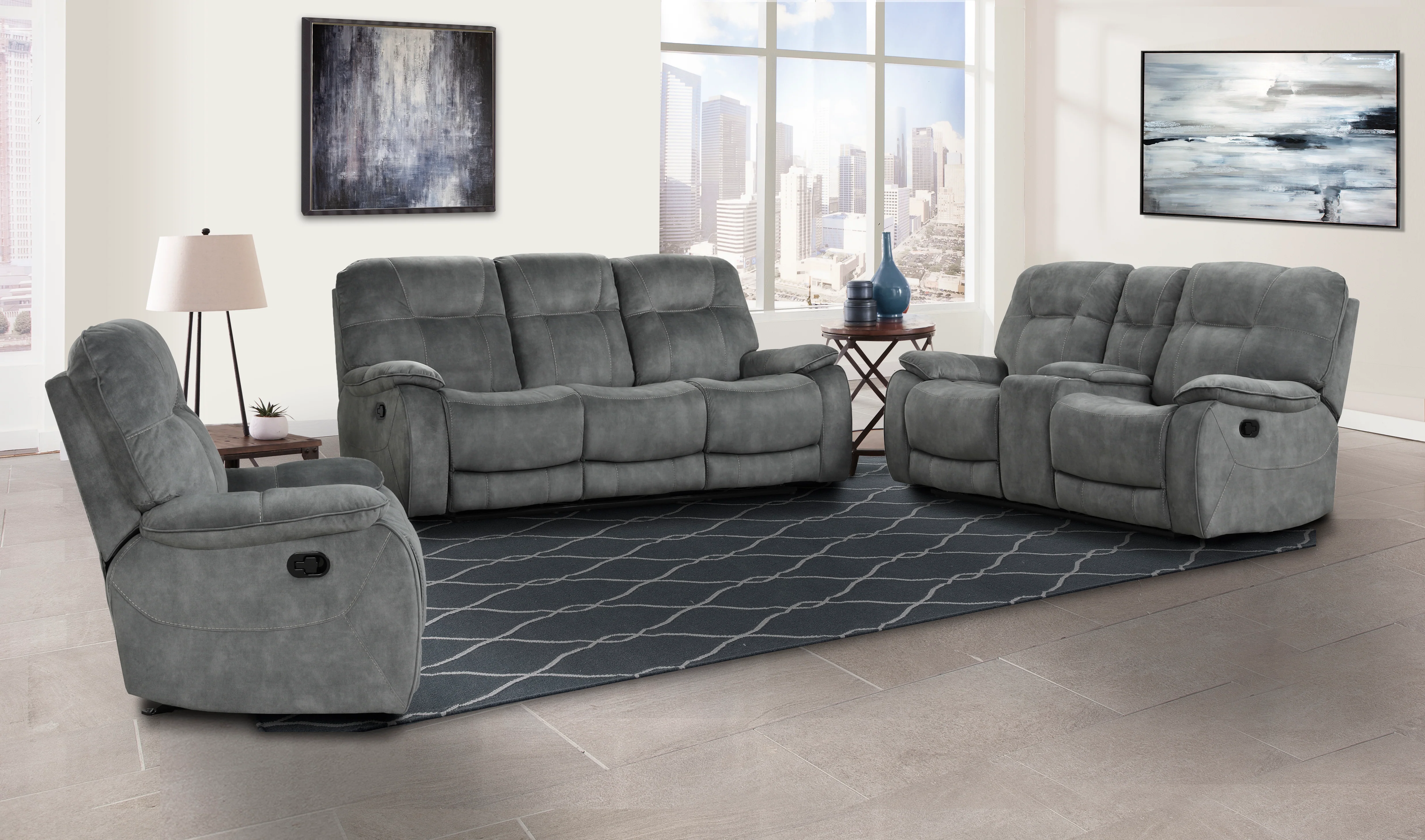 Parker Living Cooper - Shadow Grey Reclining Console Loveseat - Image 2
