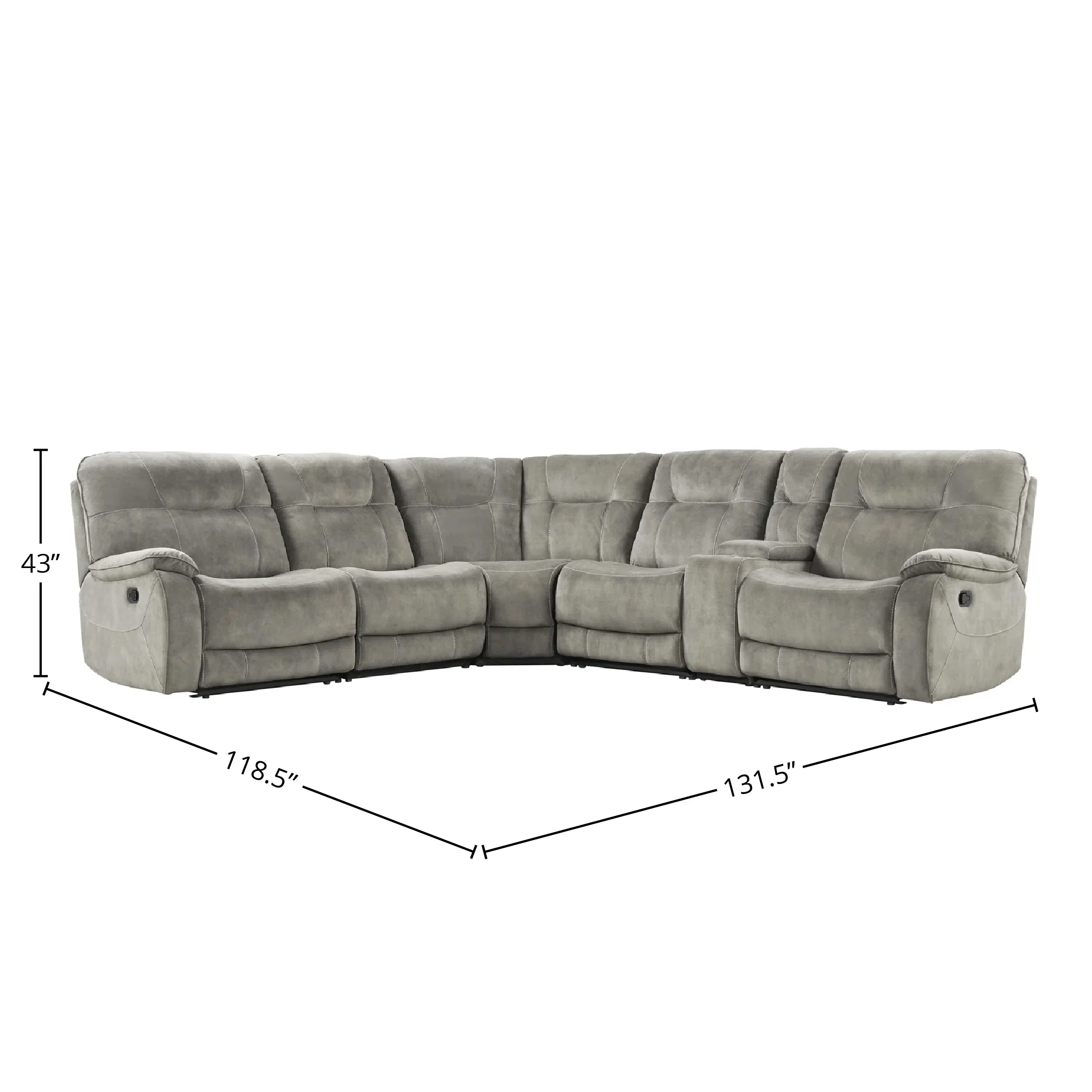Parker Living Cooper - Shadow Natural 6 Piece Modular Manual Reclining Sectional - Image 2