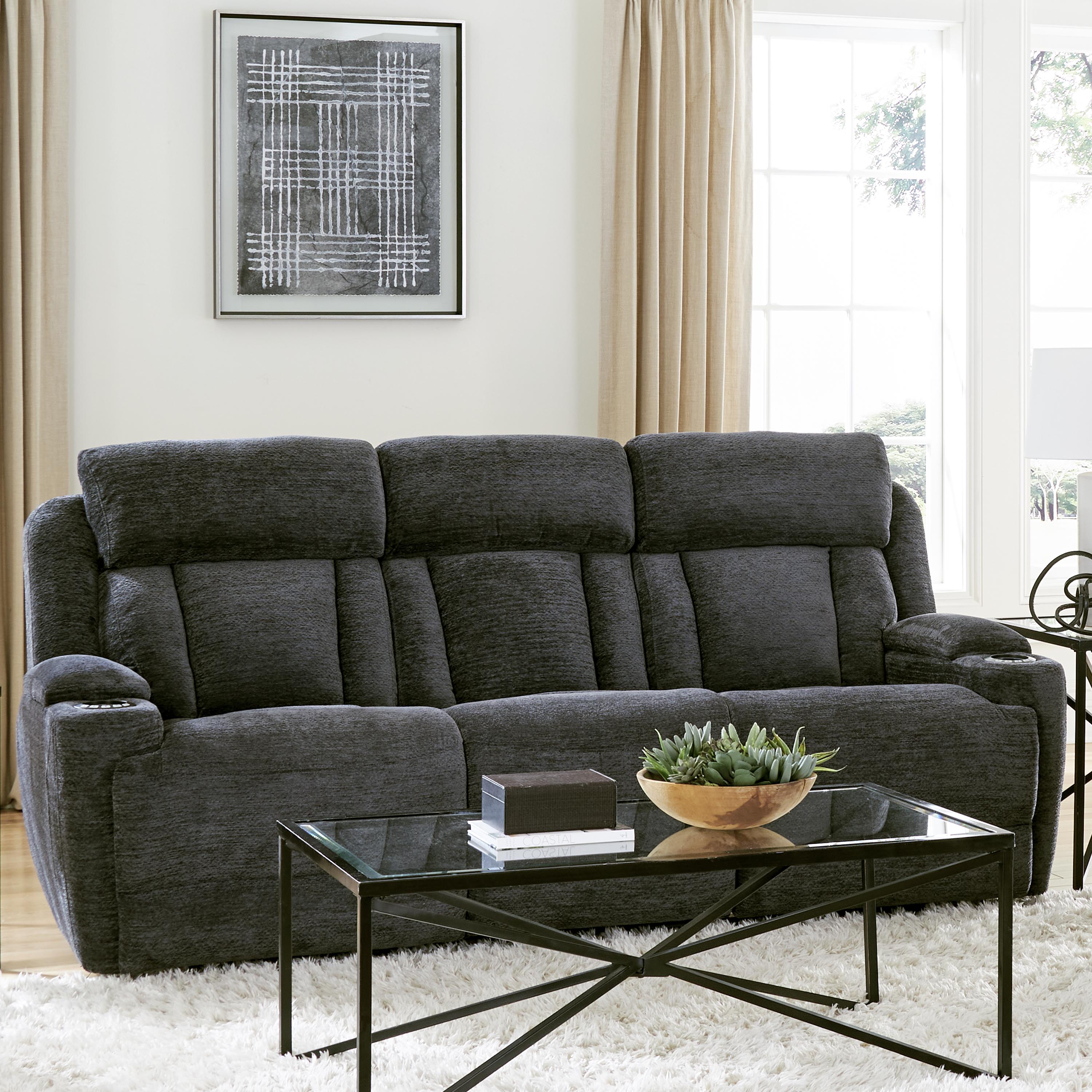 Parker Living Dalton - Lucky Charcoal Power Reclining Sofa Loveseat and Recliner - Image 3