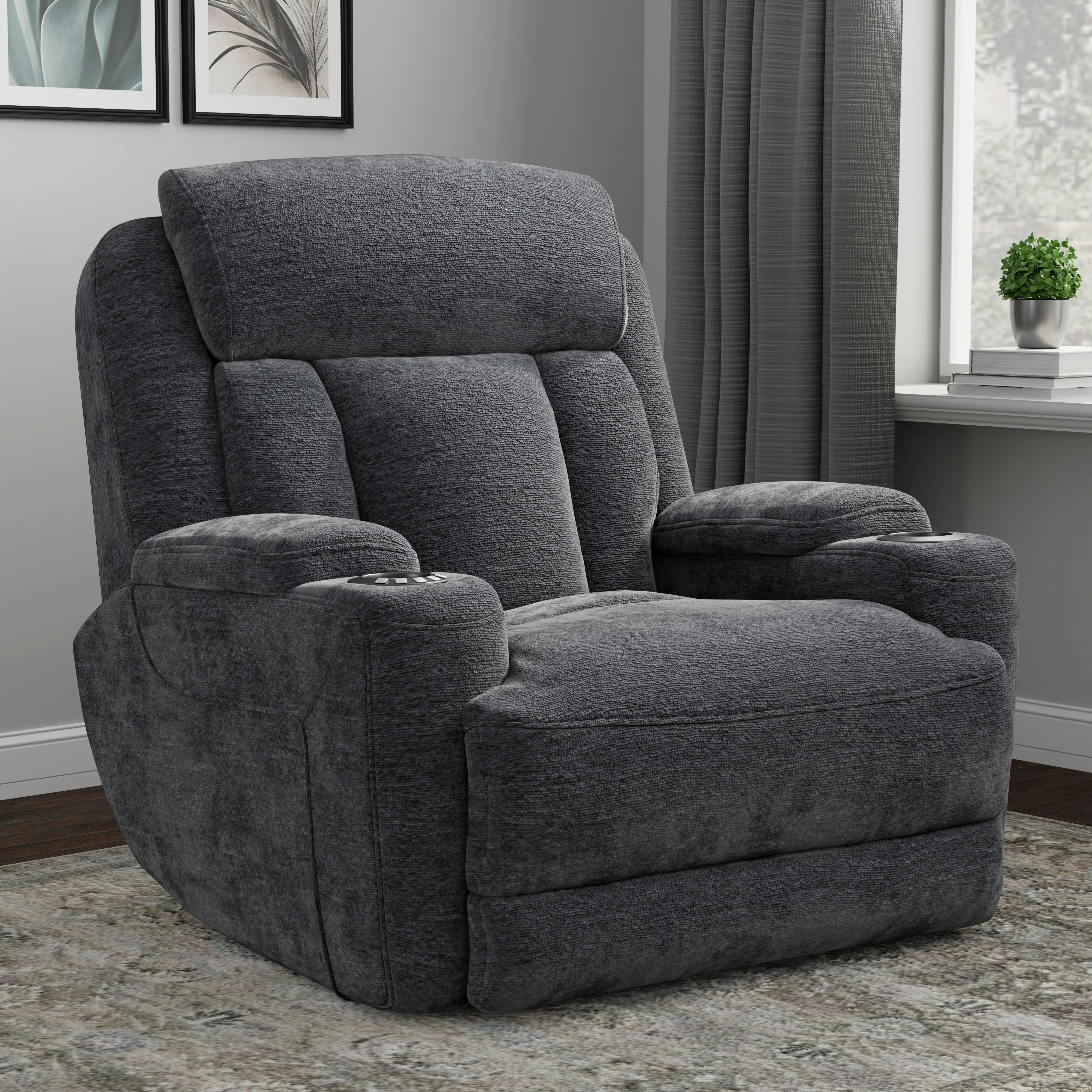 Parker Living Dalton - Lucky Charcoal Power Reclining Sofa Loveseat and Recliner - Image 5