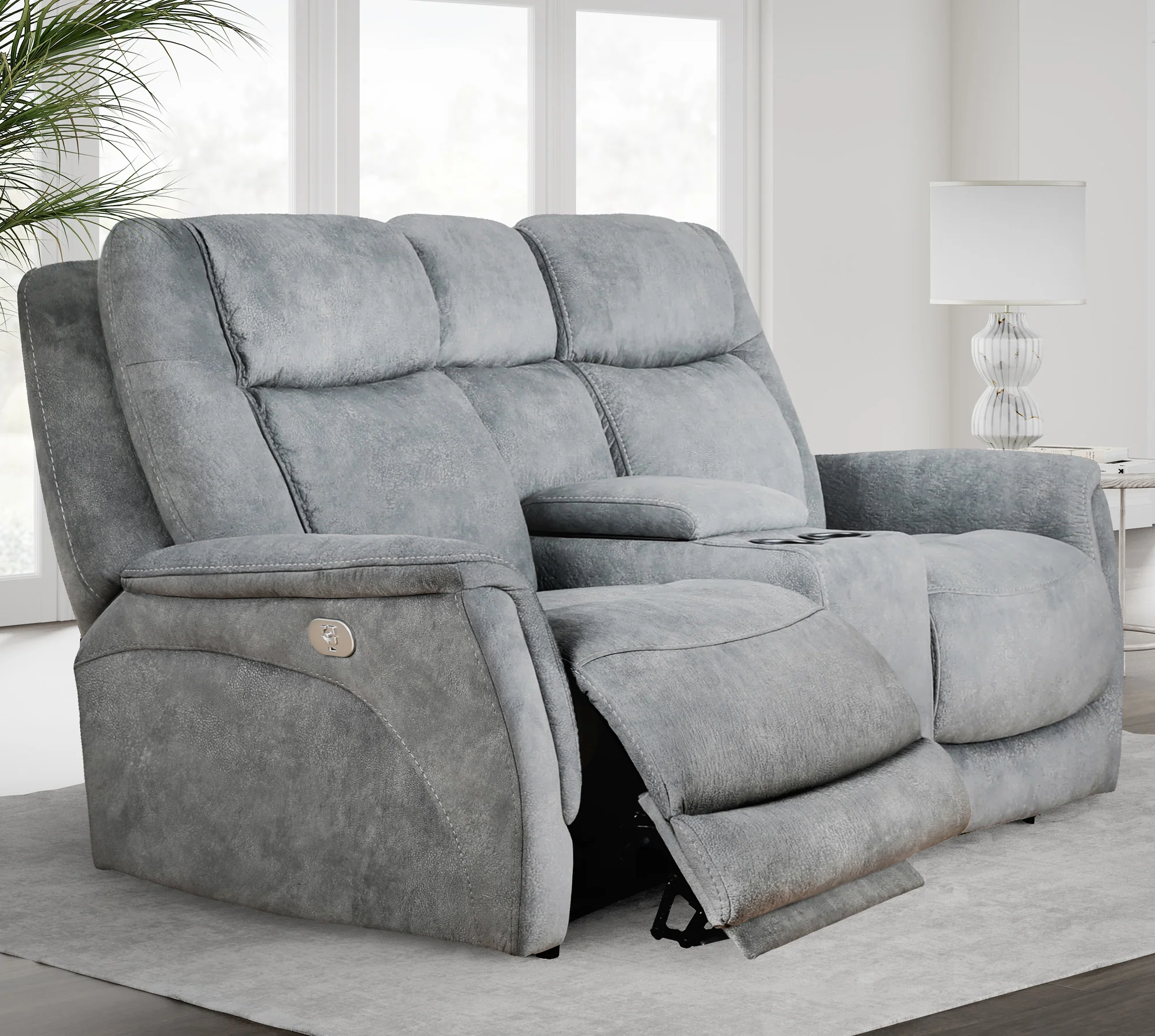 Parker Living Linus - Hudson Grey Power Reclining Sofa and Loveseat - Image 6