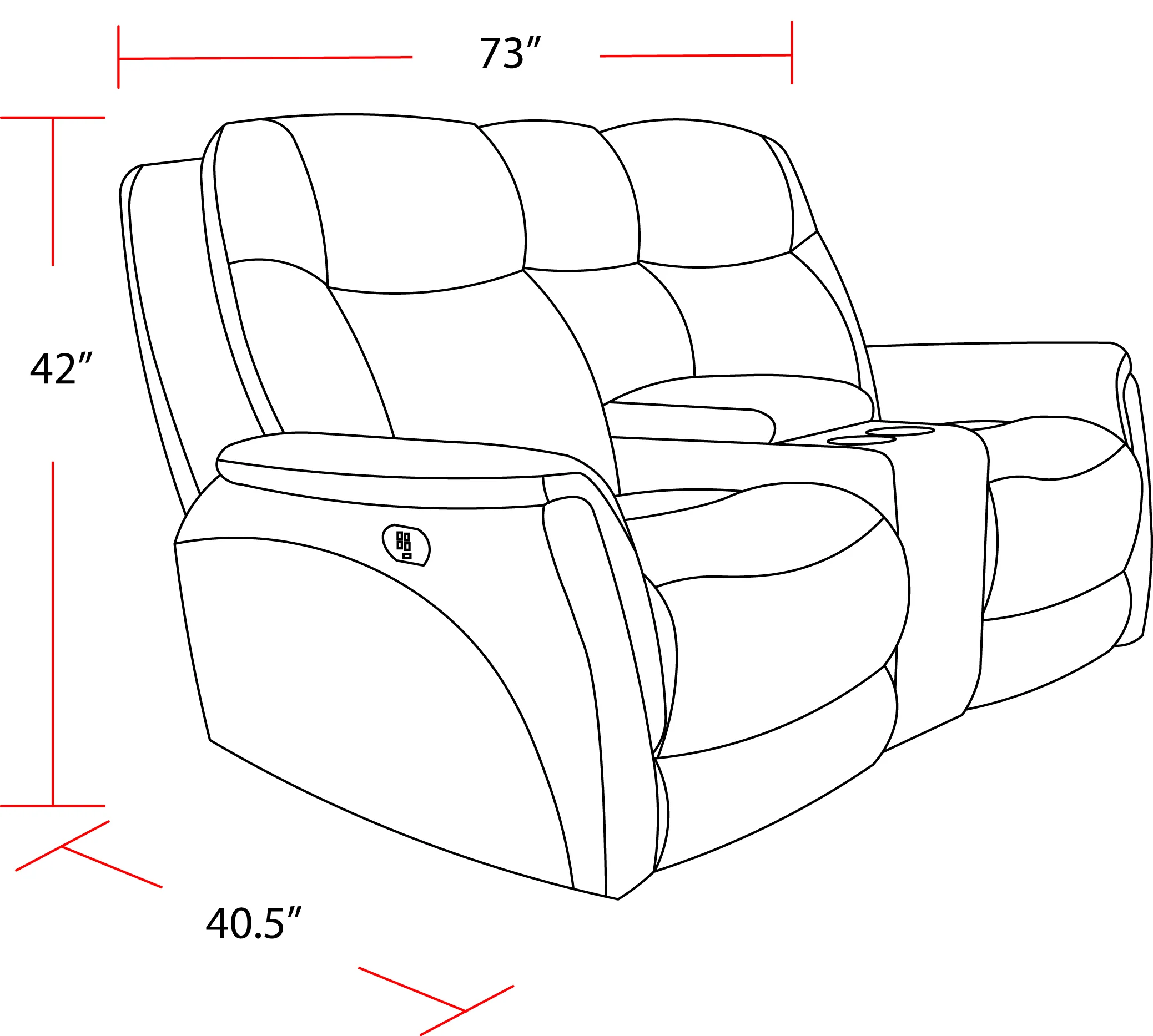 Parker Living Linus - Hudson Grey Zero Gravity Power Reclining Console Loveseat - Image 7