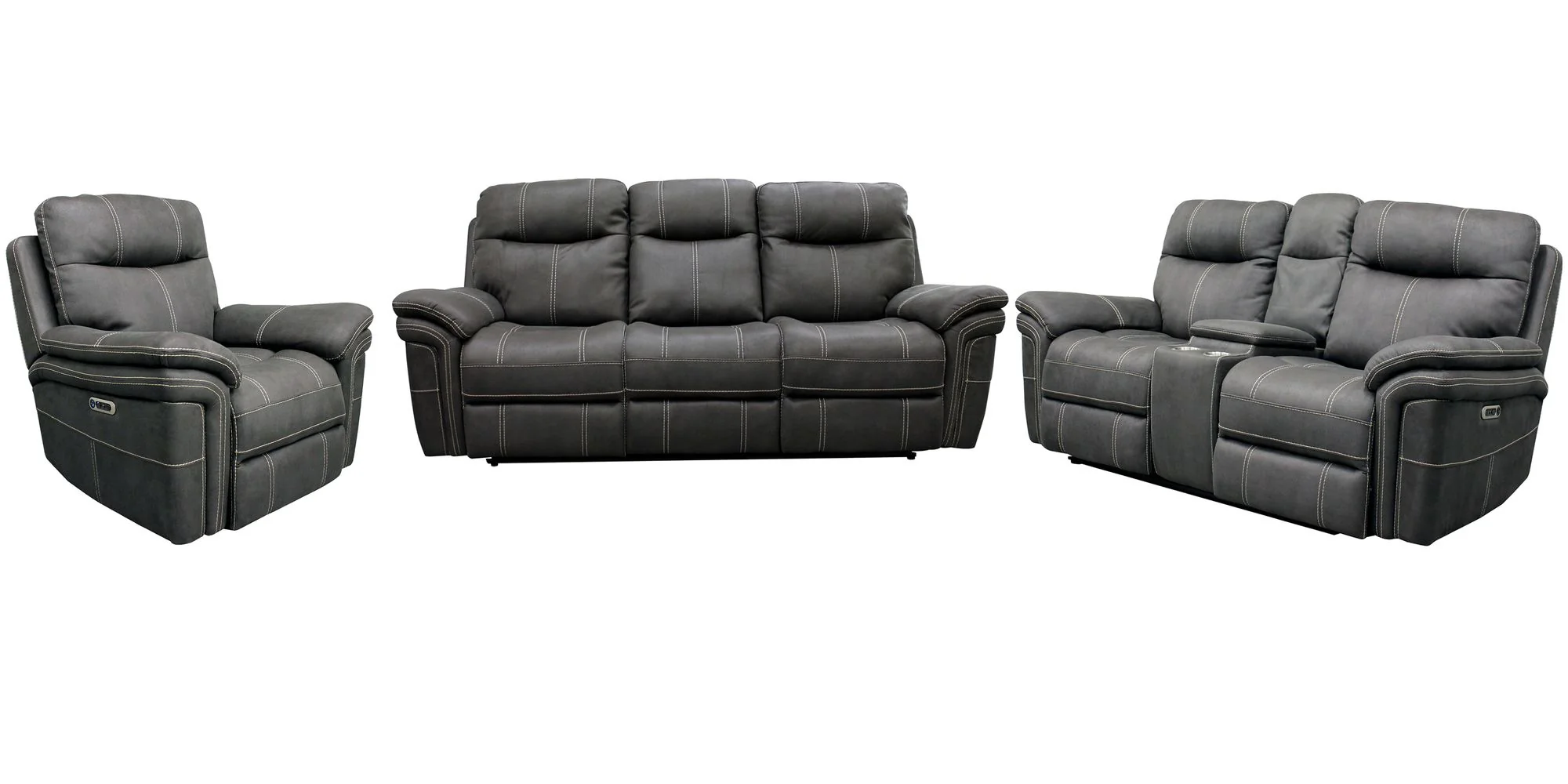 Parker Living Mason - Charcoal Power Reclining Sofa Loveseat and Recliner - Image 2