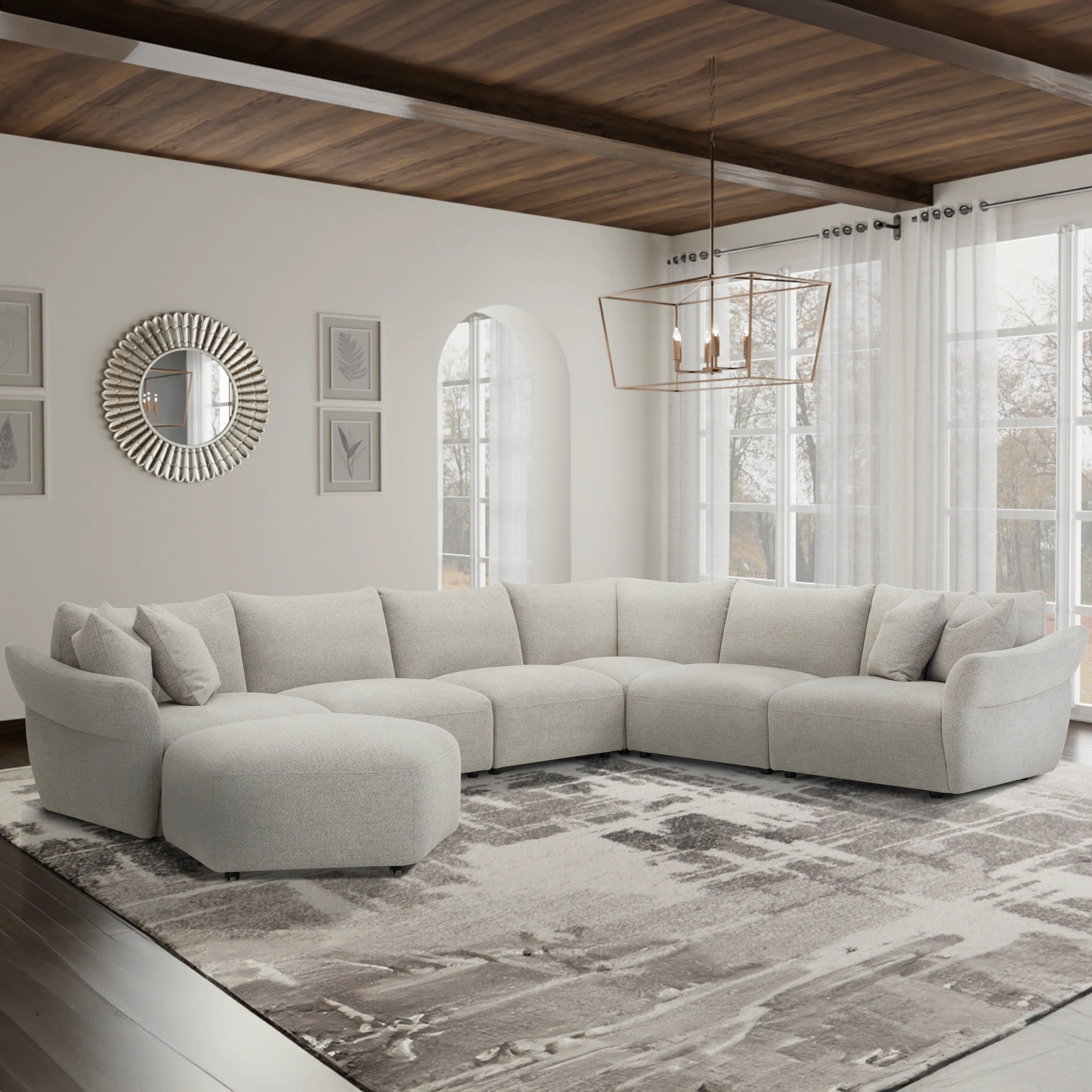 Parker Living Playful - Canes Cobblestone Ottoman with Casters - Image 3