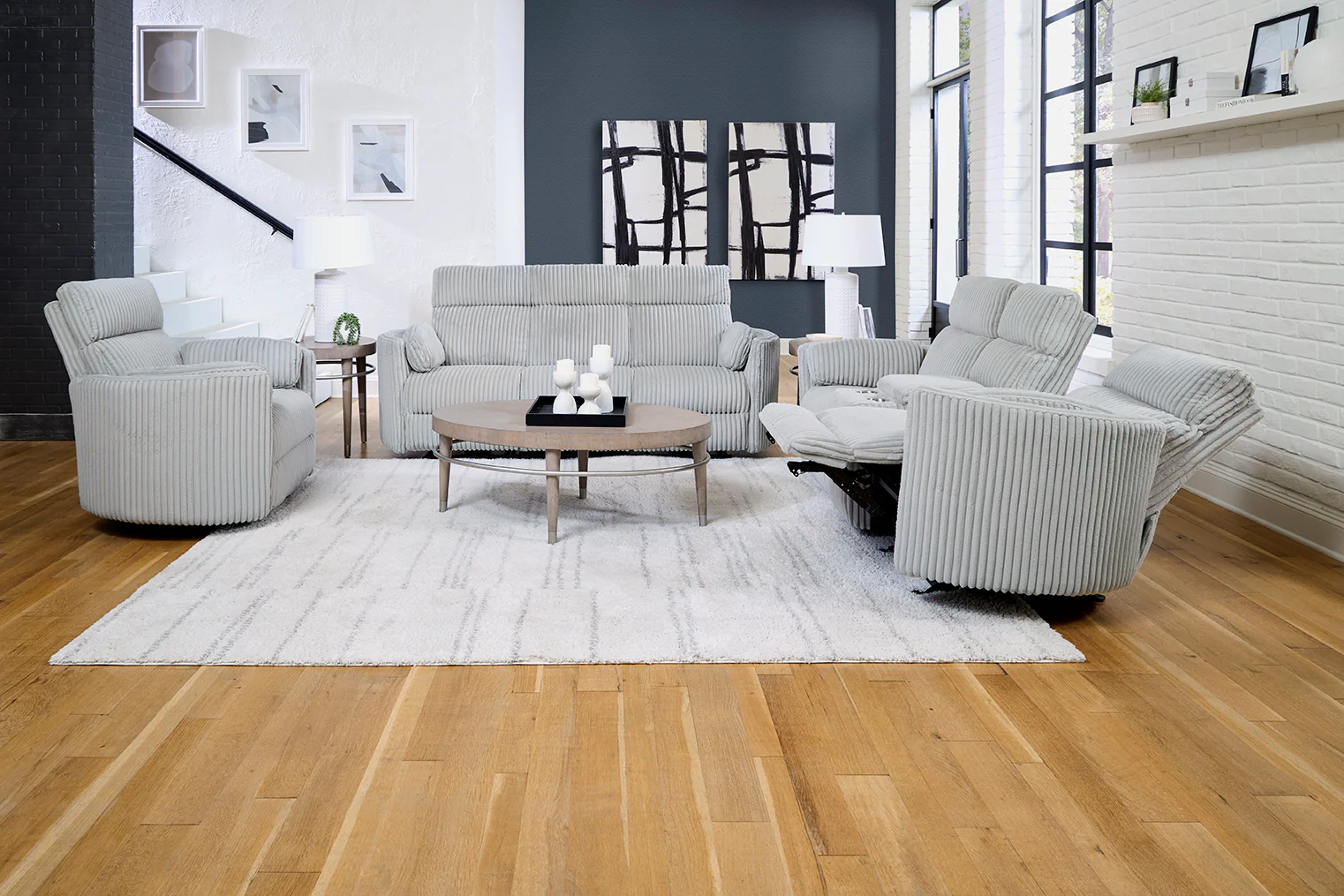 Parker Living Radius - Mega Grey Power Reclining Sofa Loveseat and Recliner - Image 4