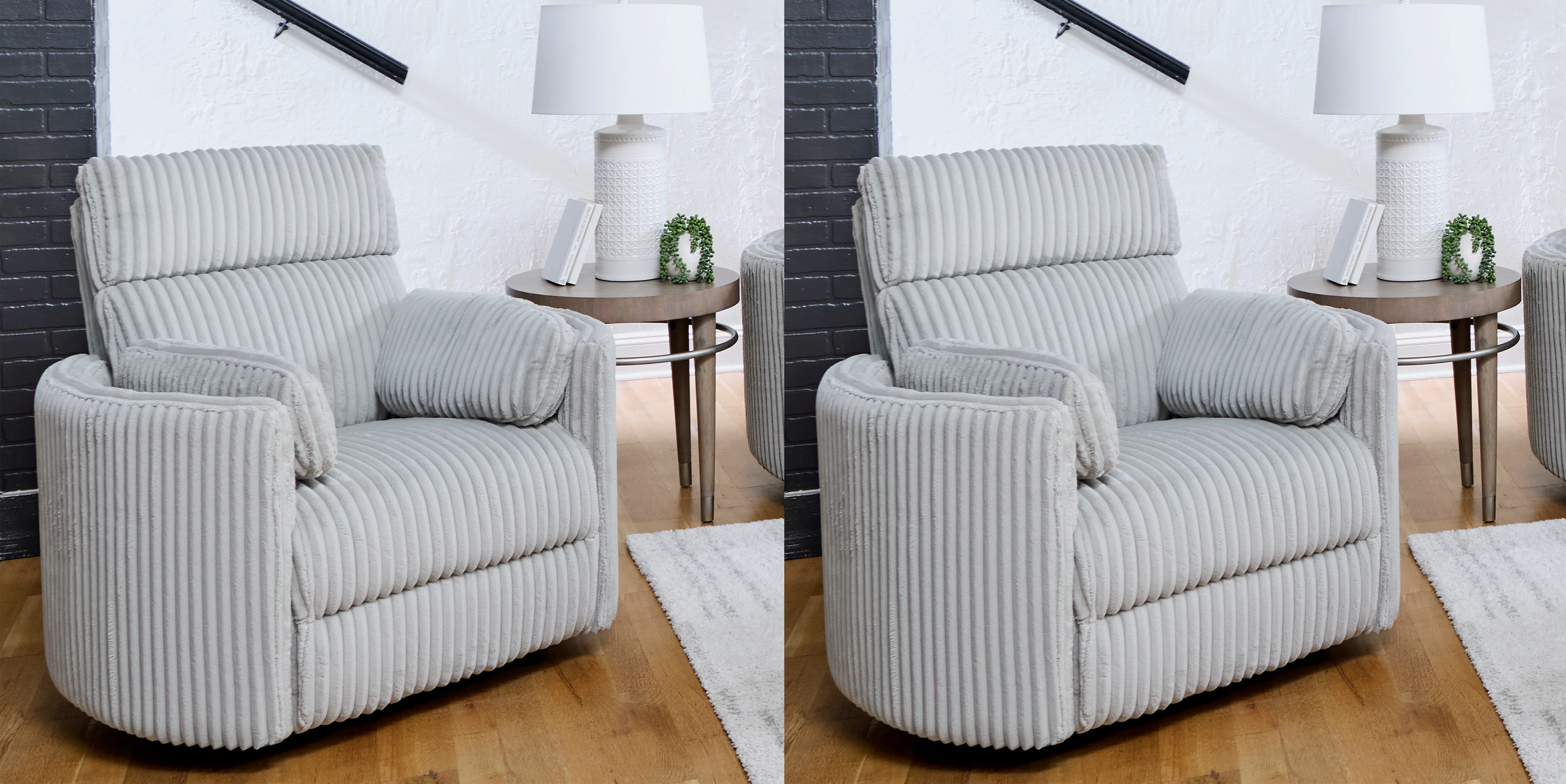 Parker Living Radius - Mega Grey Power Swivel Glider Recliner Two Pack