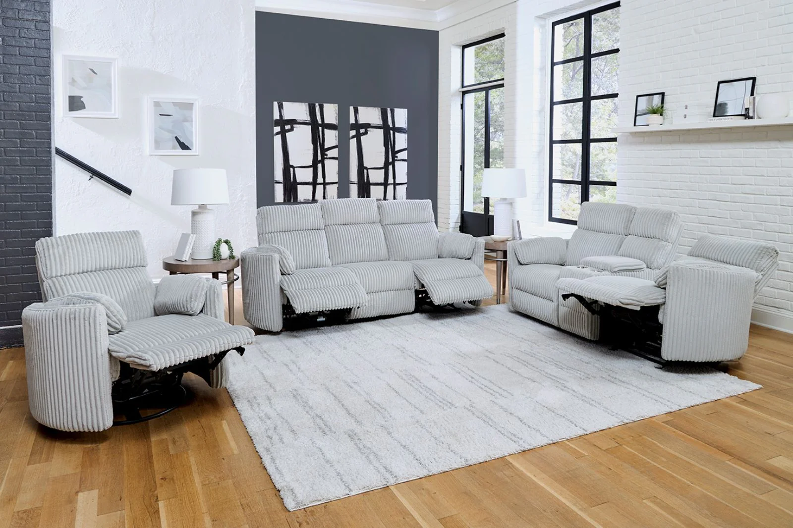 Parker Living Radius - Mega Grey Swivel Power Glider Recliner - Image 3
