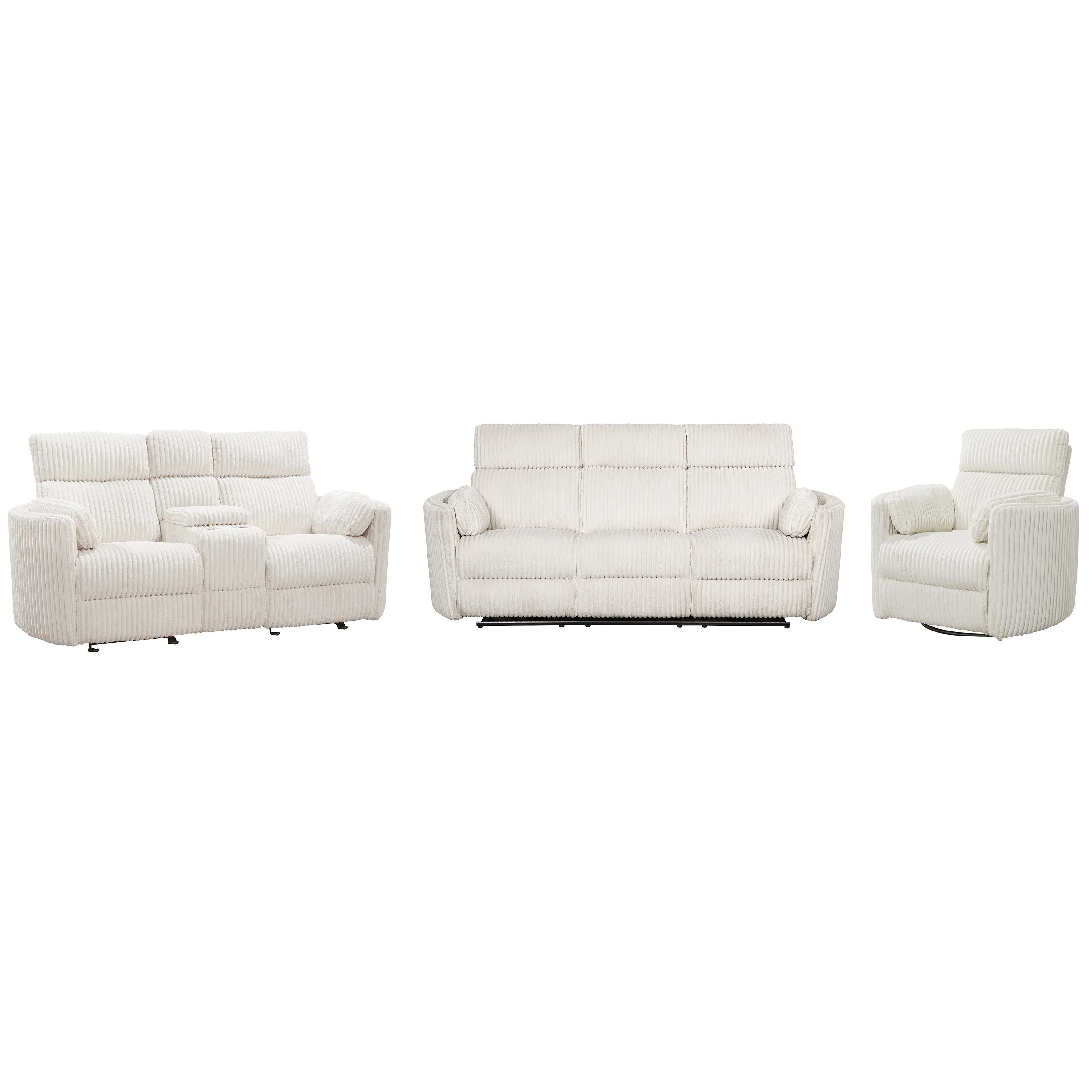Parker Living Radius - Mega Ivory Power Reclining Sofa Loveseat and Recliner - Image 2
