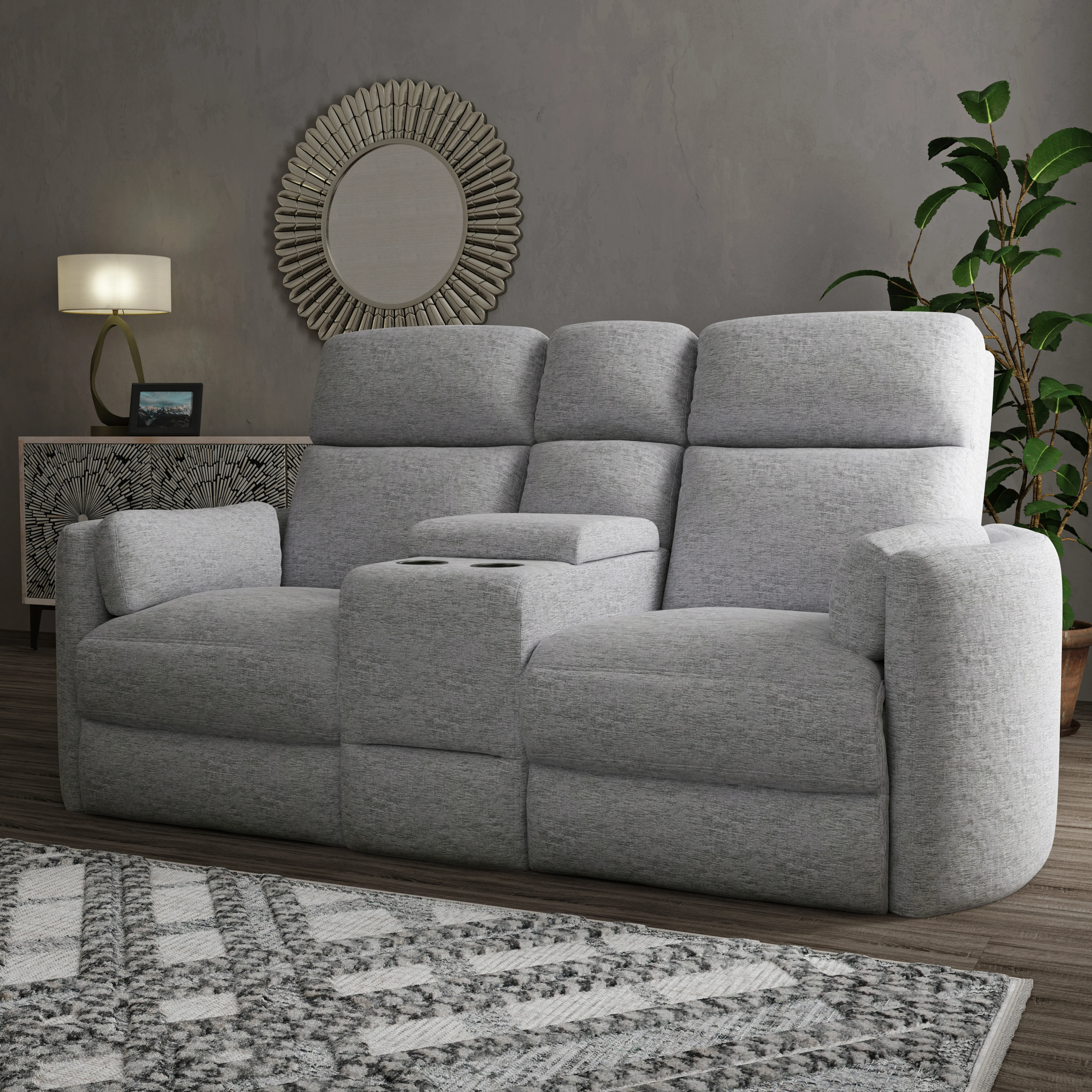 Parker Living Radius - Mineral Power Glider Reclining Console Loveseat - Image 5