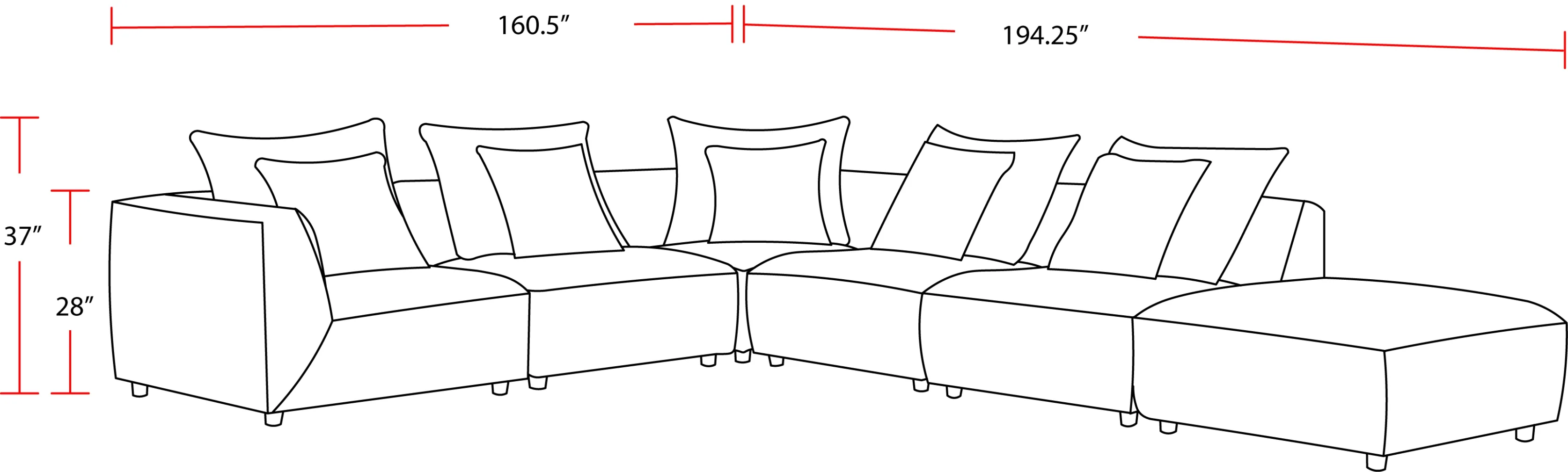 Parker Living Recess - Reptile Blue 6 Piece Modular Sectional - Image 4