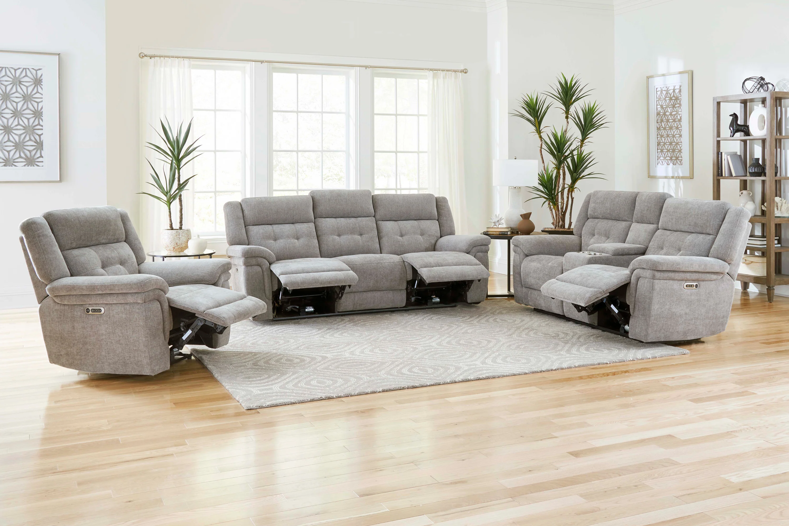 Parker Living Richland - Bristol Grey Power Reclining Console Loveseat - Image 3