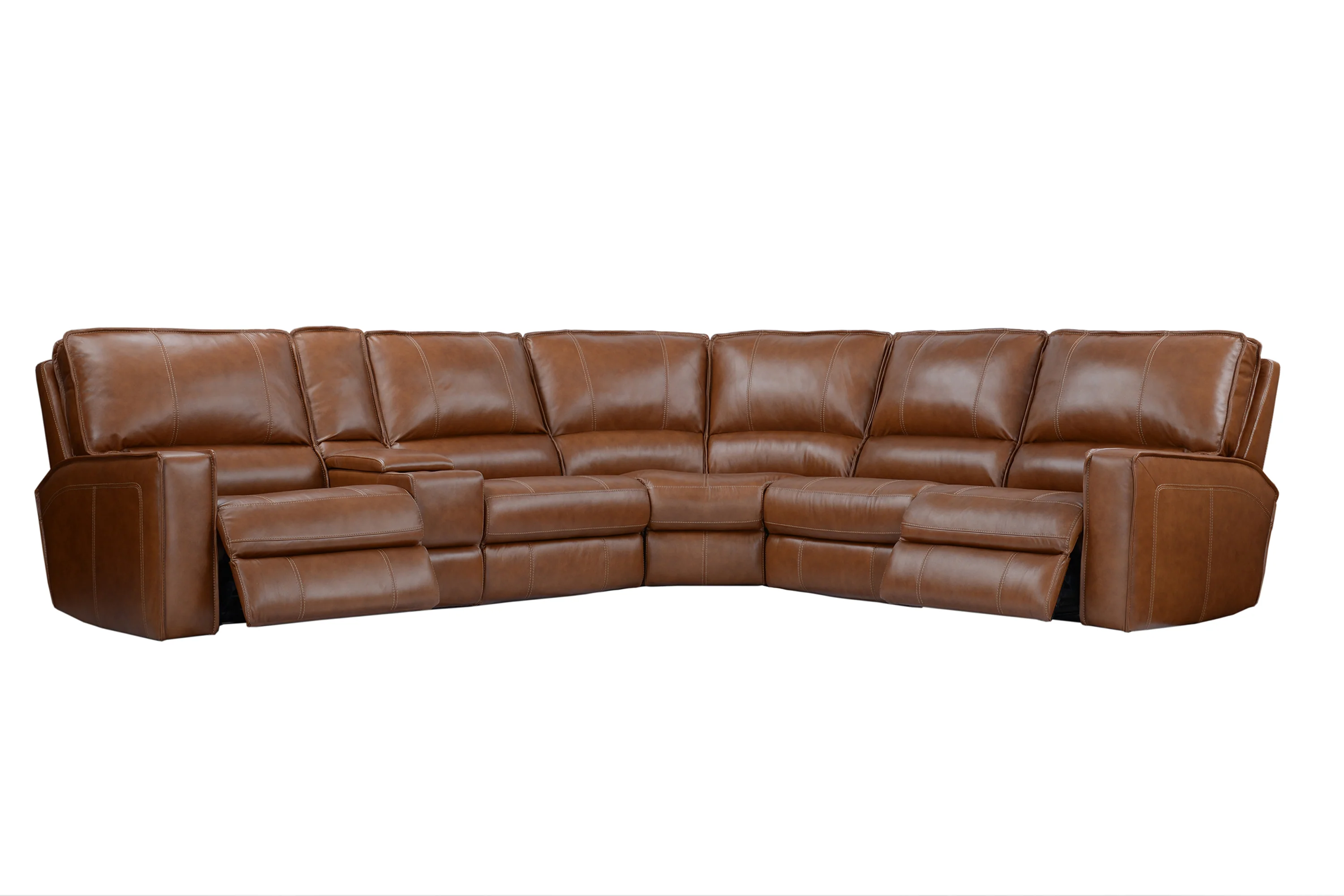 Parker Living Rockford - Verona Saddle 6 Piece Modular Power Reclining Sectional with Power Adjustable Headrests - Image 3