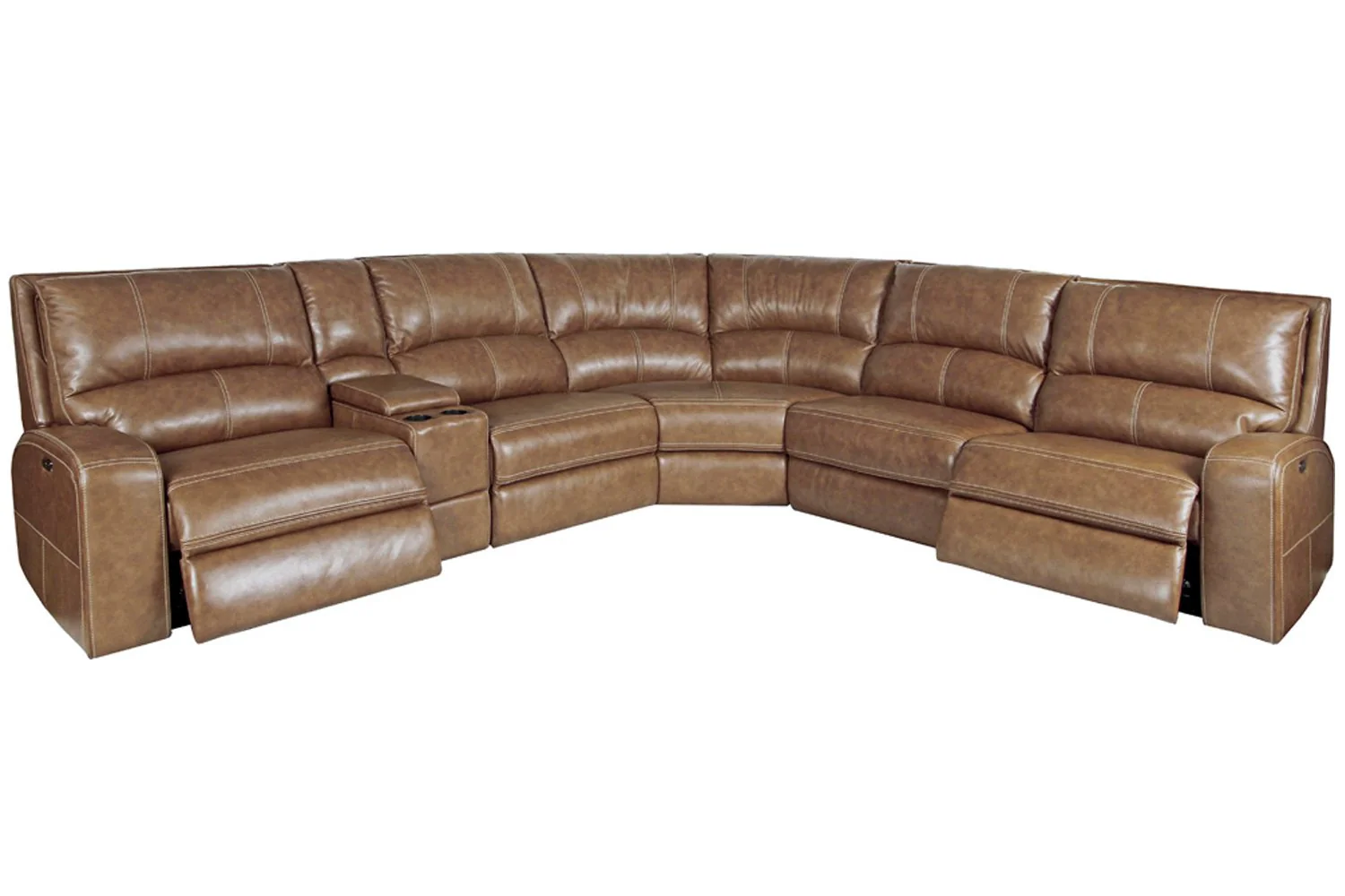 Parker Living Swift - Bourbon 6 Piece Modular Power Reclining Sectional with Power Adjustable Headrests - Image 2