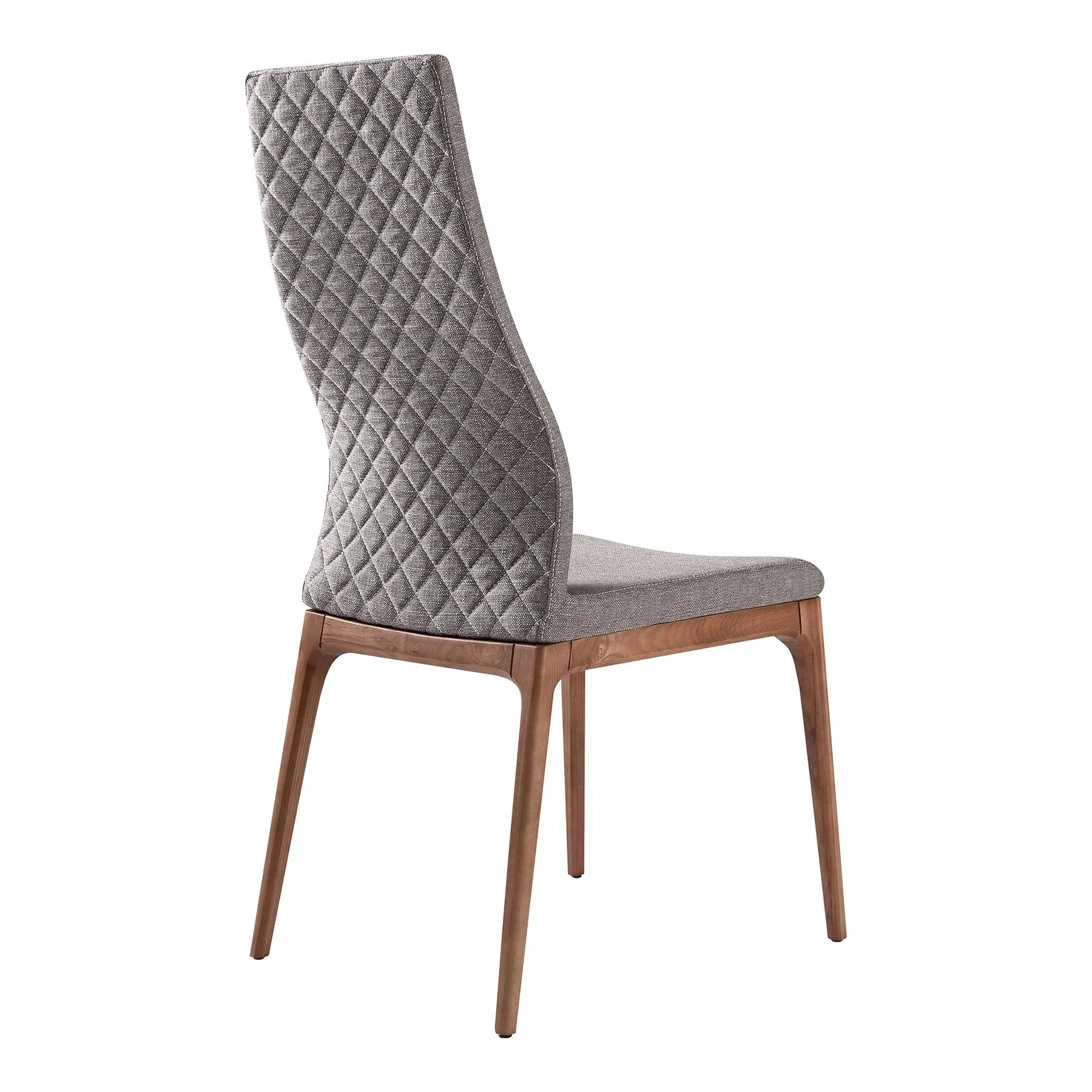 Parker Mid-Century Dining Chair in Walnut Finish and Gray Fabric - Set of 2 - Image 3