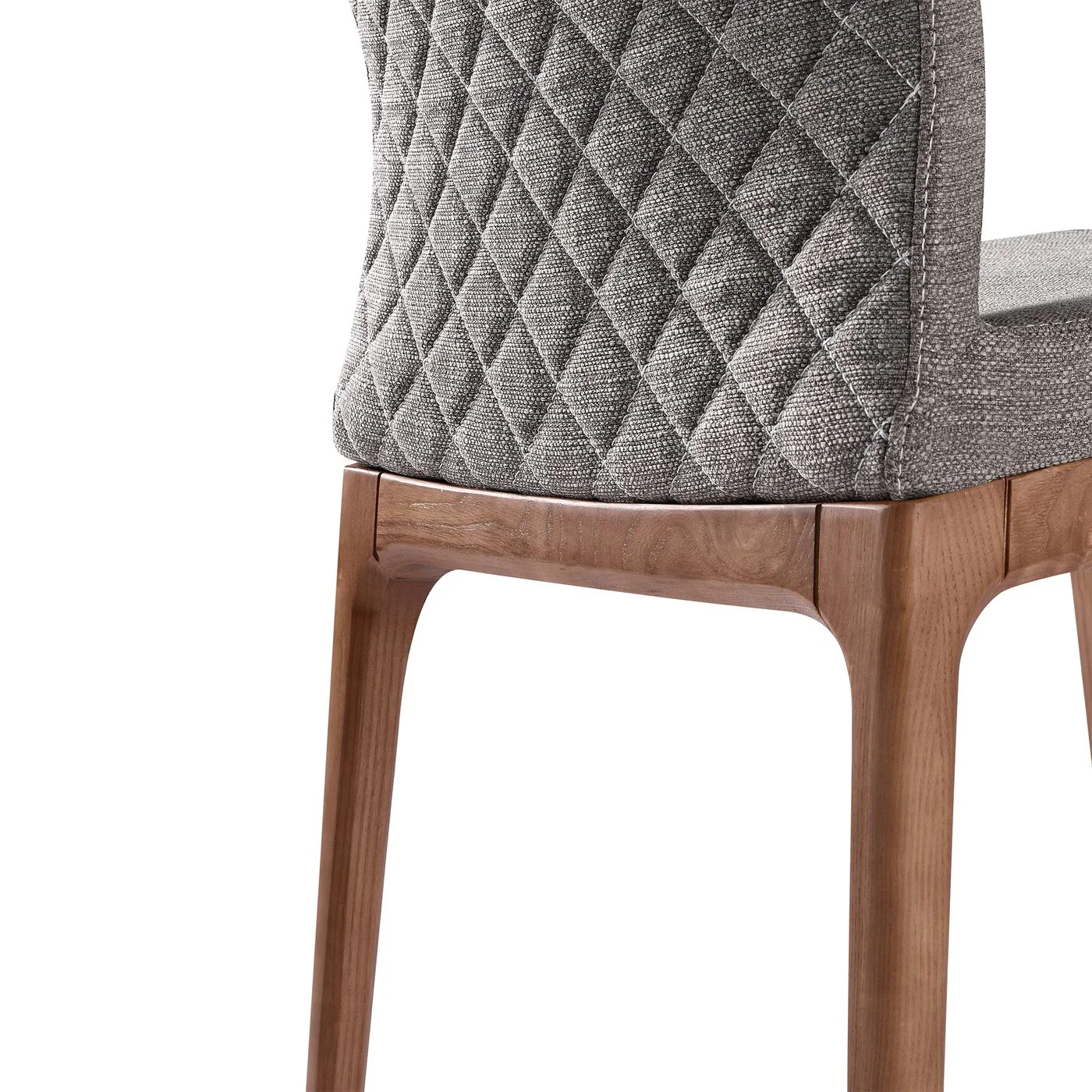 Parker Mid-Century Dining Chair in Walnut Finish and Gray Fabric - Set of 2 - Image 7