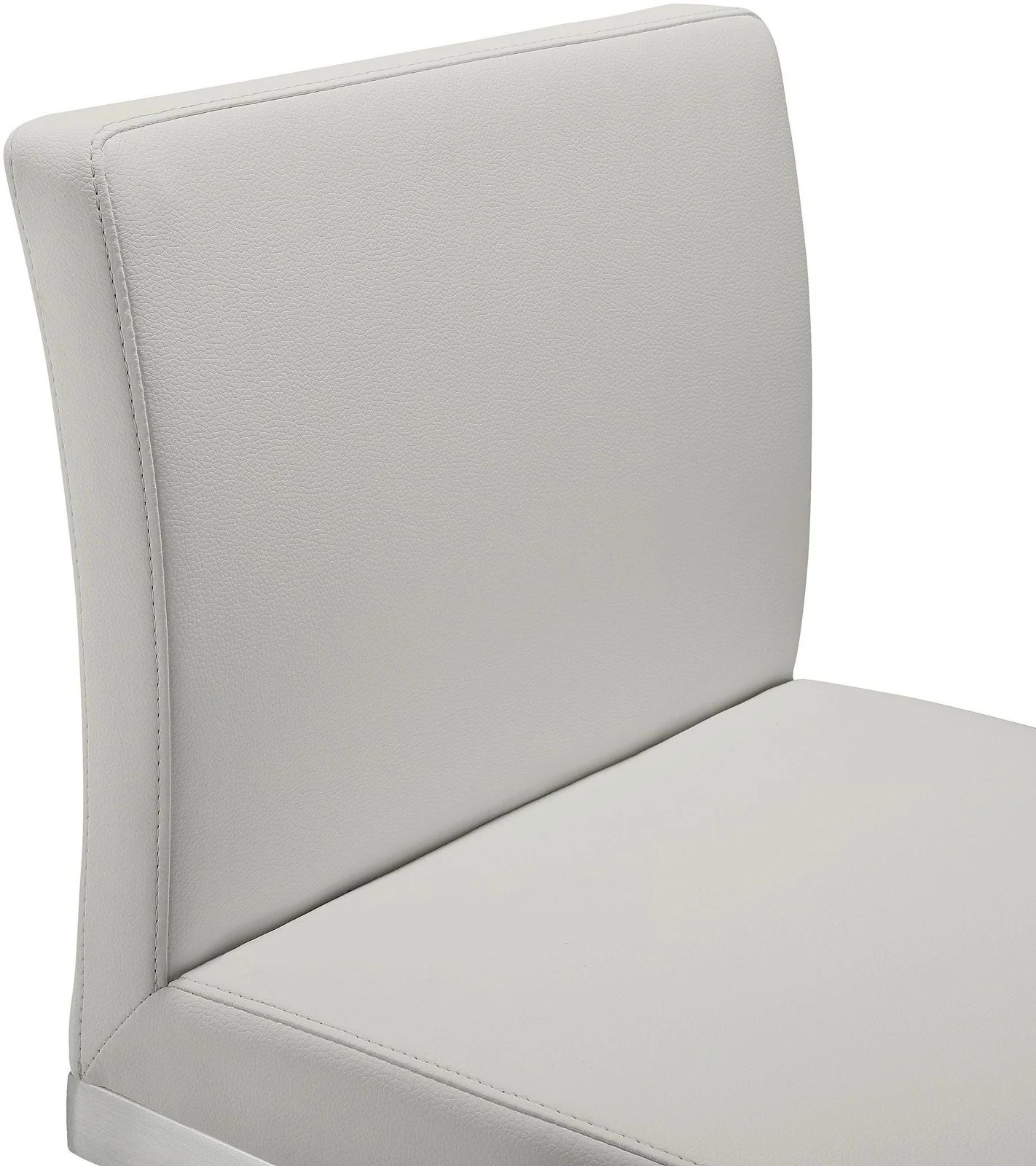 Parma Light Grey Performance Vegan Leather and Stainless Steel Counter Stool - Set of 2 - Image 6