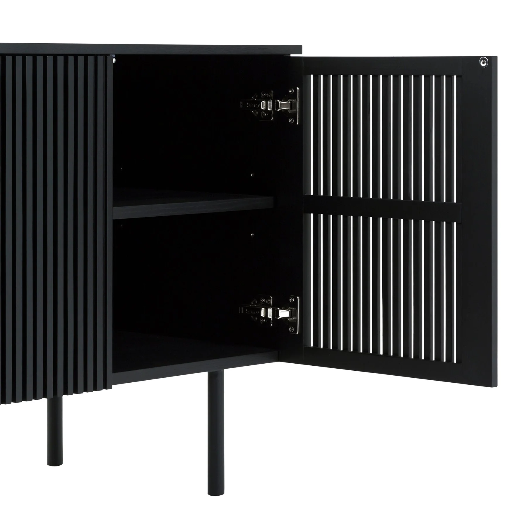 Pasadena 4 Door Wood Buffet Cabinet with Black Oak Finish - Image 6