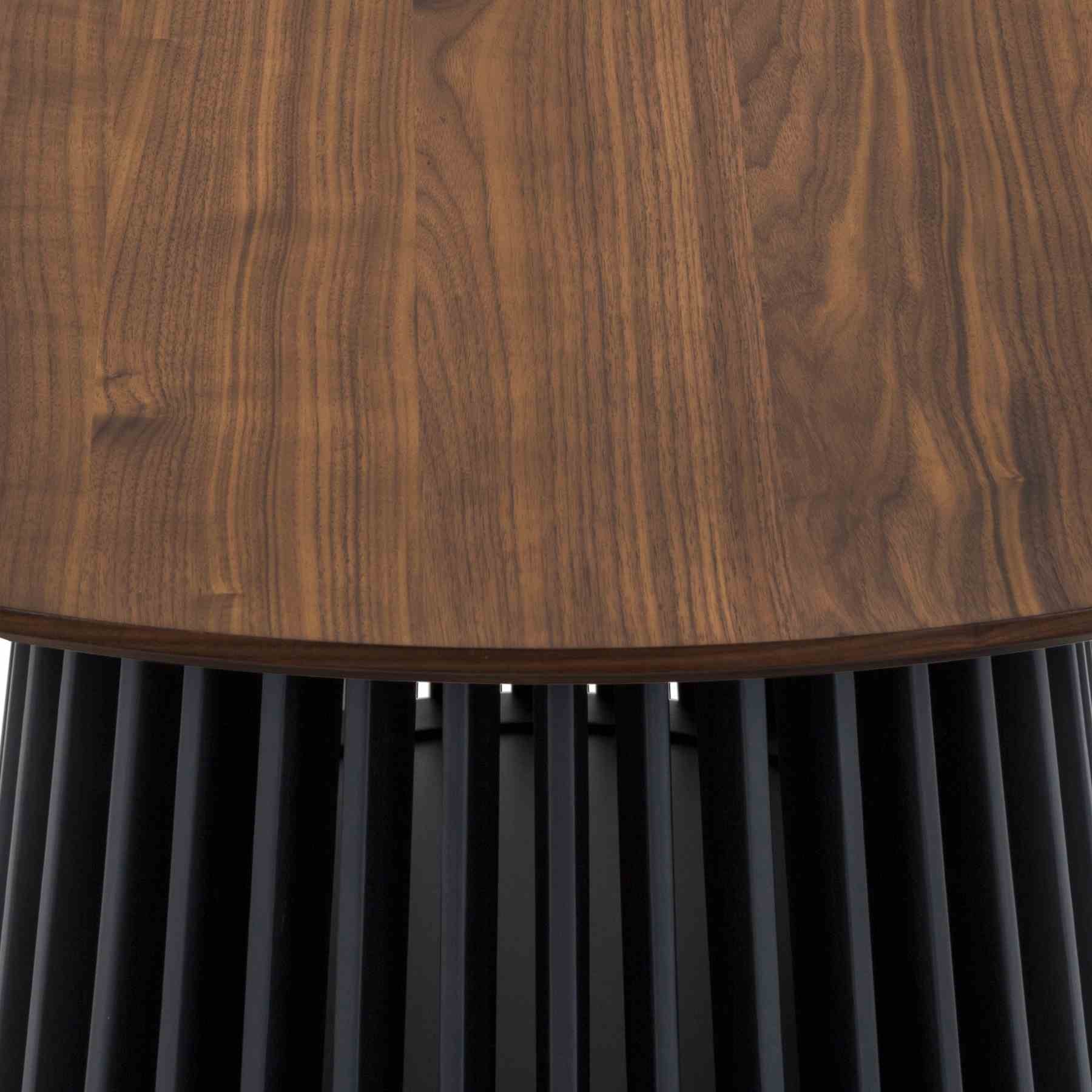 Pasadena 79" Wood Oval Dining Table with Walnut Finish and Black Base - Image 5