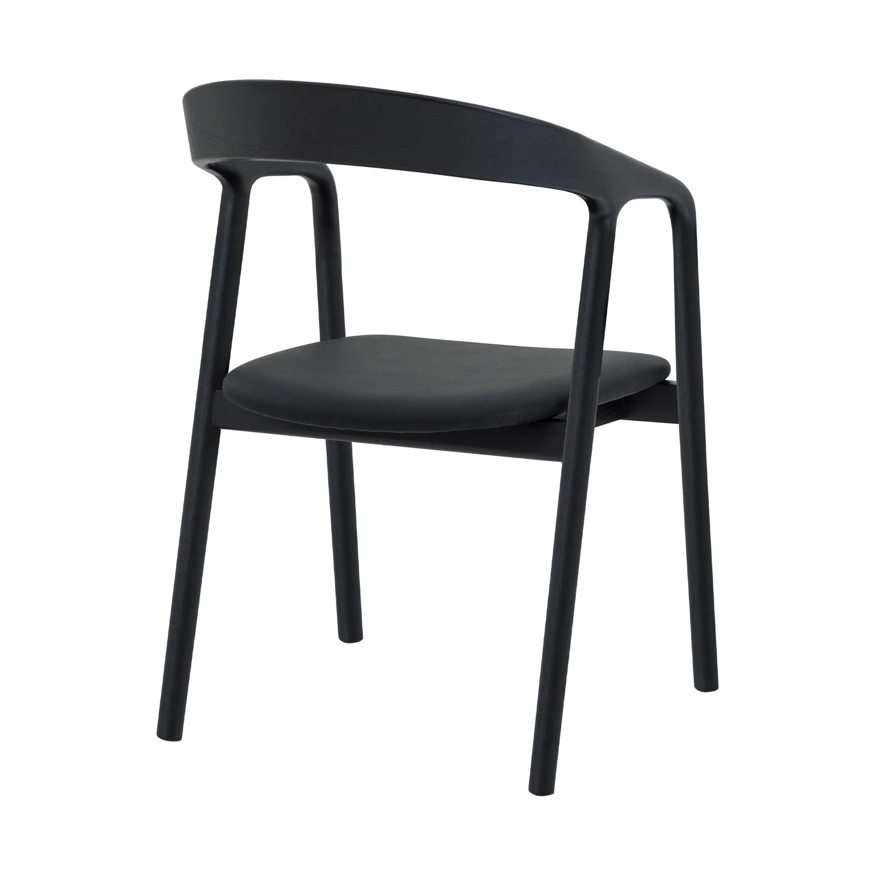 Pasadena Apache 5 Piece Round Dining Set in Black Oak Finish with Black Faux Leather - Image 3