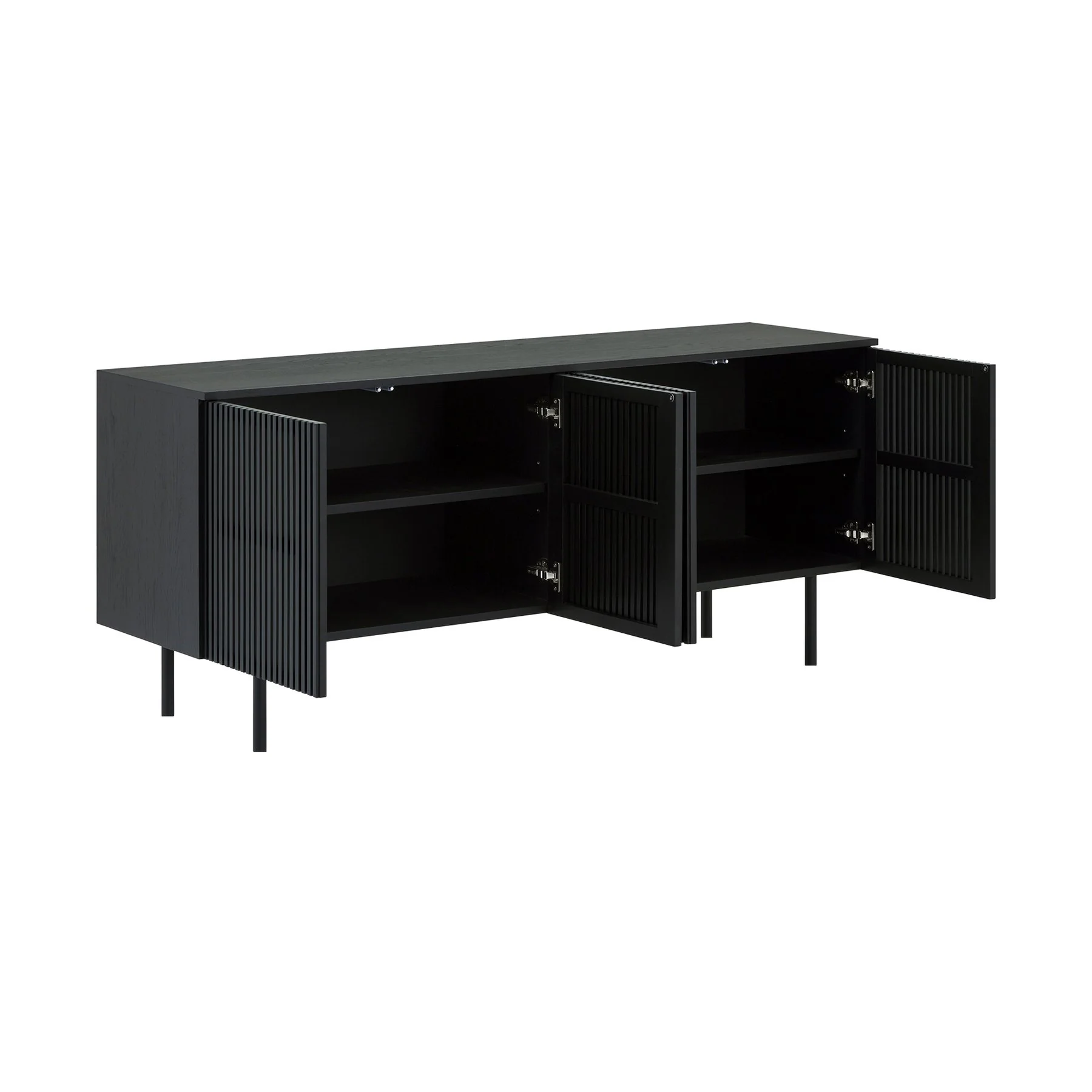Pasadena Apache 6 Piece Oval Dining Set with Buffet in Black Oak Finish with Faux Leather - Image 7