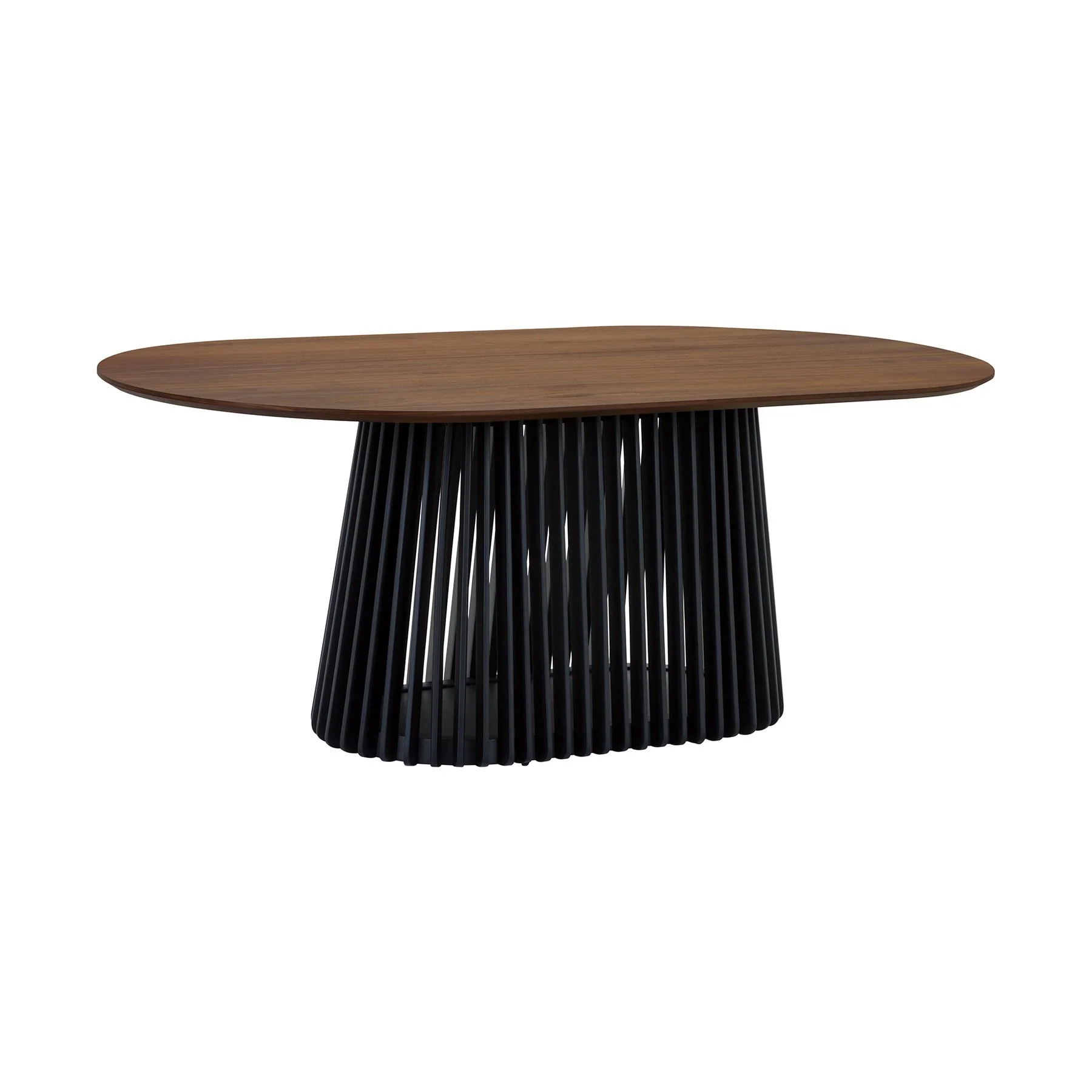 Pasadena Apache 7 Piece Oval Dining Set in Walnut and Black Oak Finish with Faux Leather - Image 4