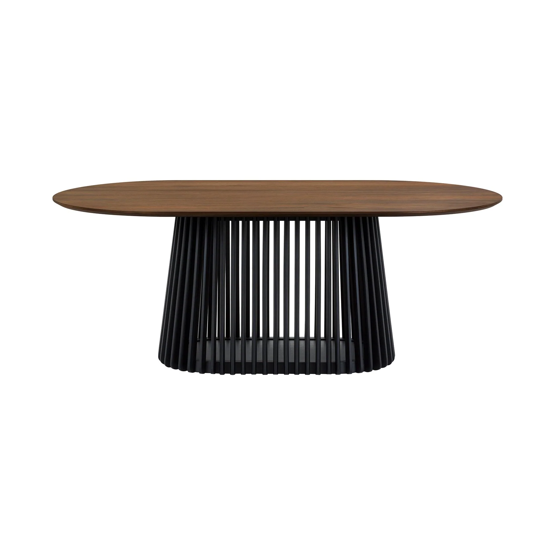 Pasadena Apache 7 Piece Oval Dining Set in Walnut and Black Oak Finish with Faux Leather - Image 5