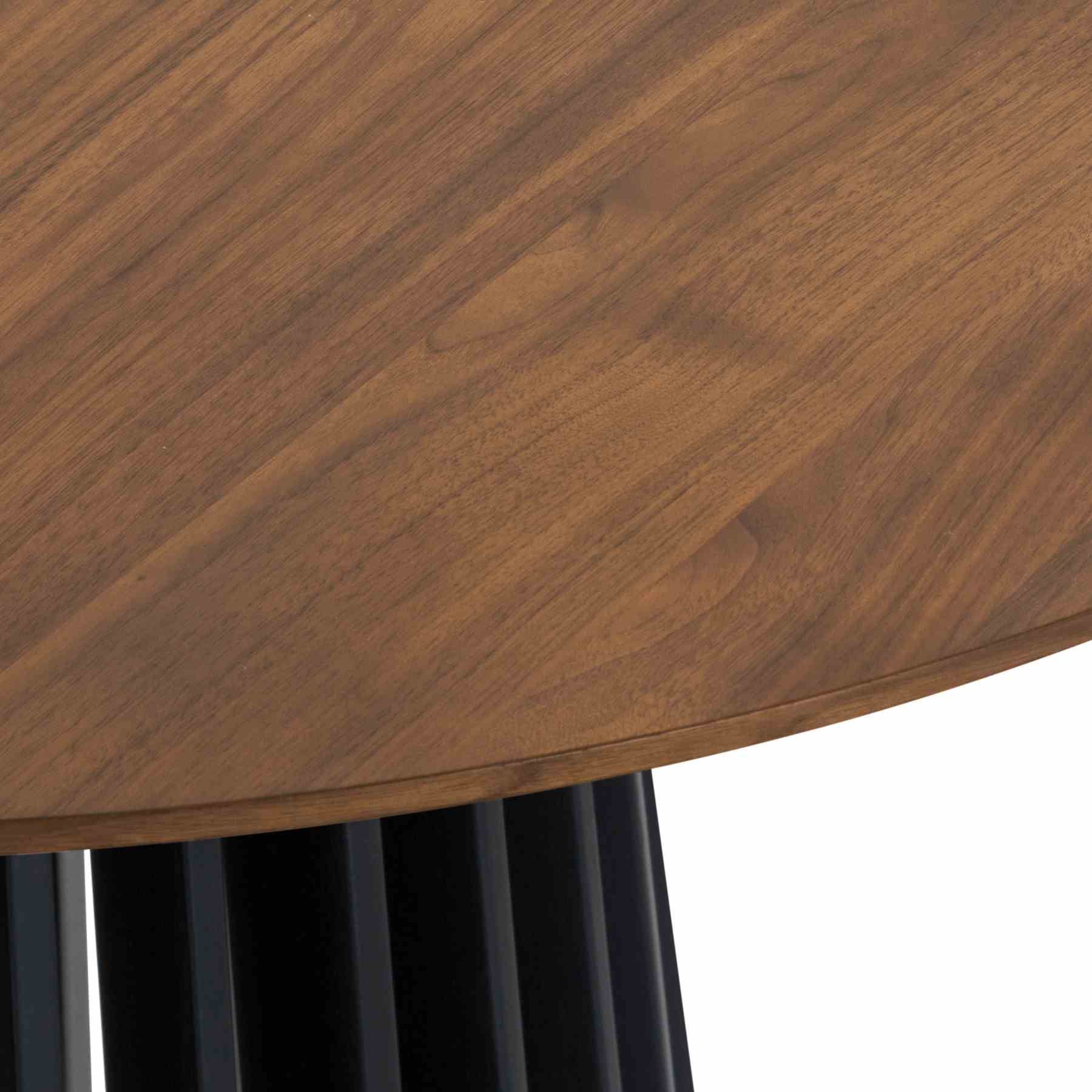 Pasadena Apache 7 Piece Oval Dining Set in Walnut and Black Oak Finish with Faux Leather - Image 9