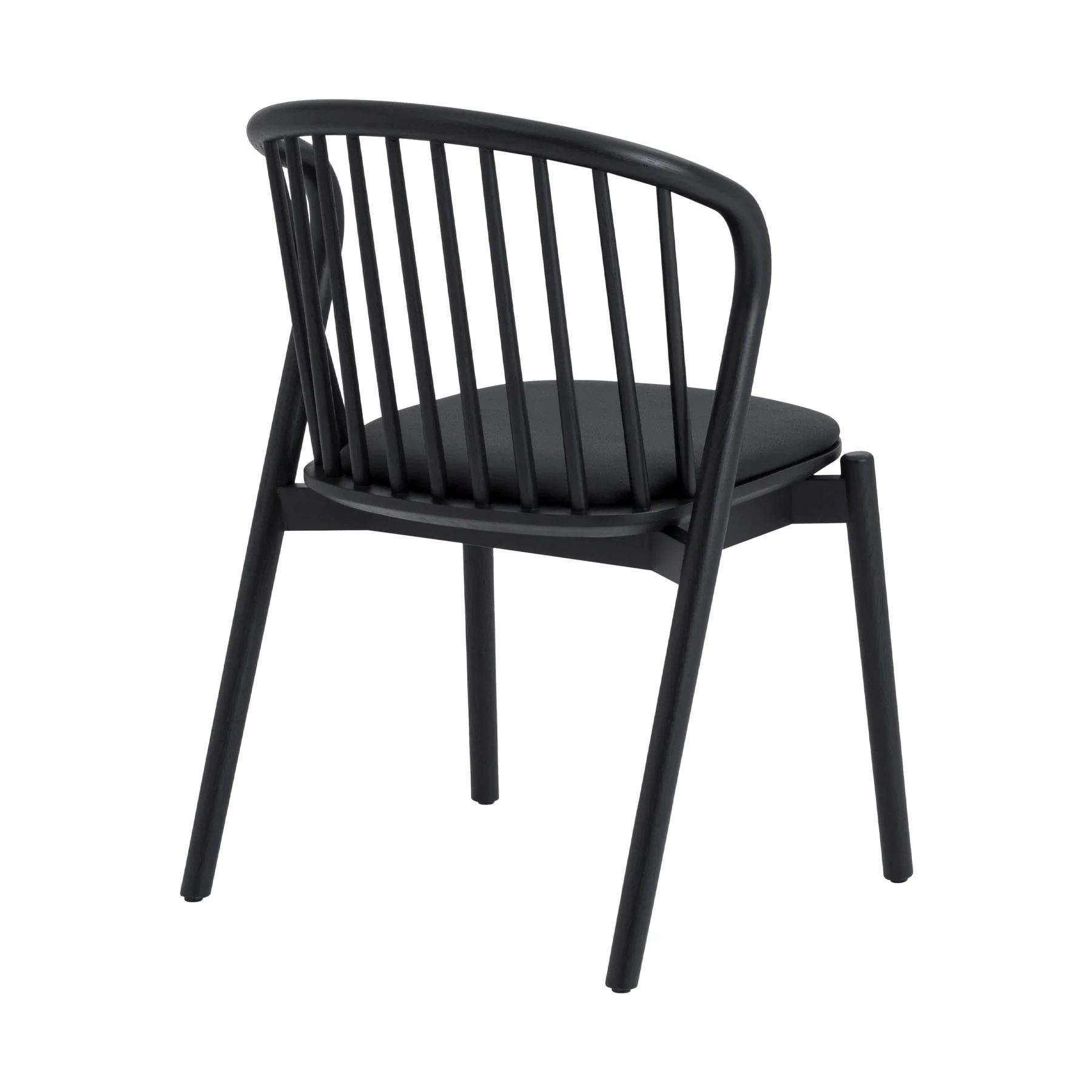 Pasadena Echo 5 Piece Oval Dining Set in Black Oak Finish with Black Faux Leather - Image 3