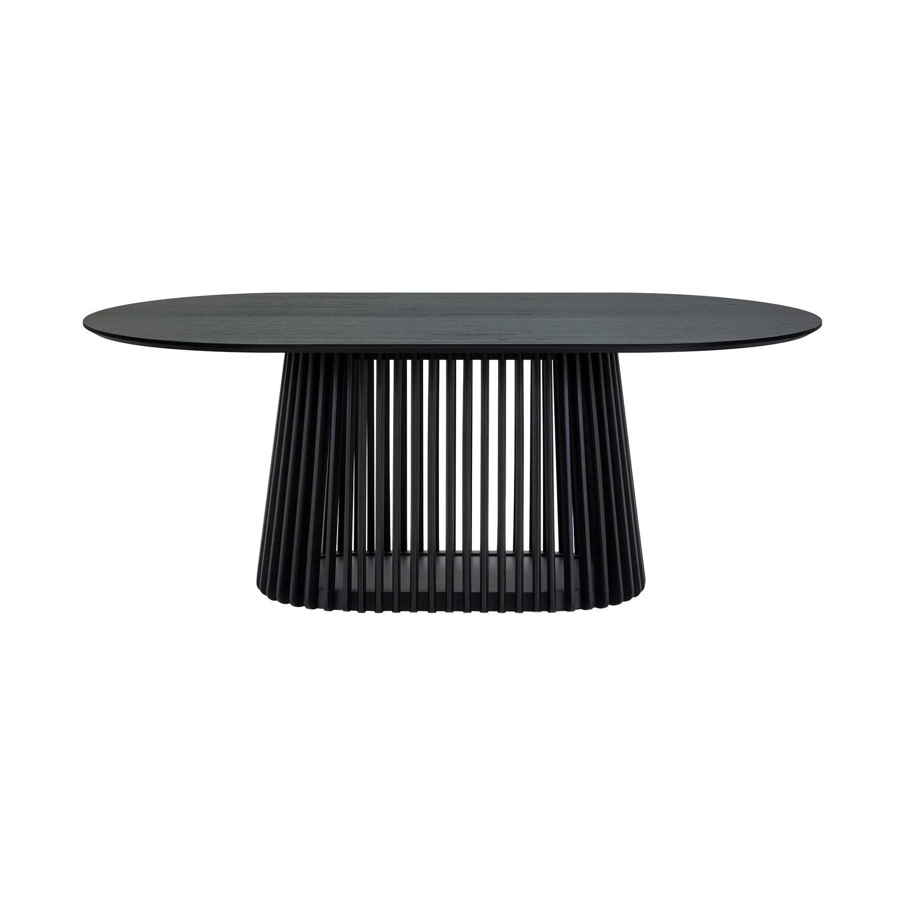 Pasadena Echo 6 Piece Oval Dining Set with Buffet in Black Oak Finish with Walnut Finish Chairs - Image 5