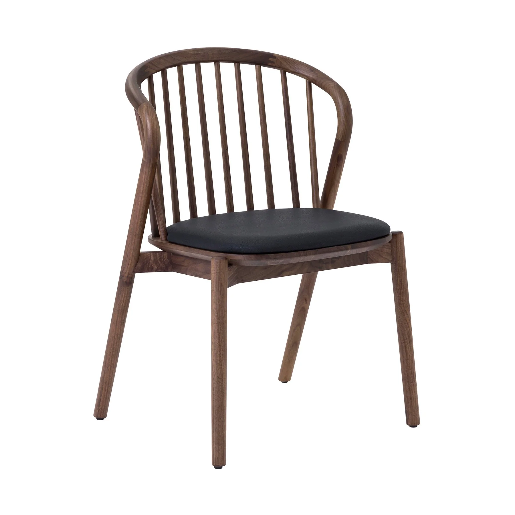 Pasadena Echo 6 Piece Round Dining Set with Buffet in Black Finish with Walnut Finish Table Top and Chairs - Image 2