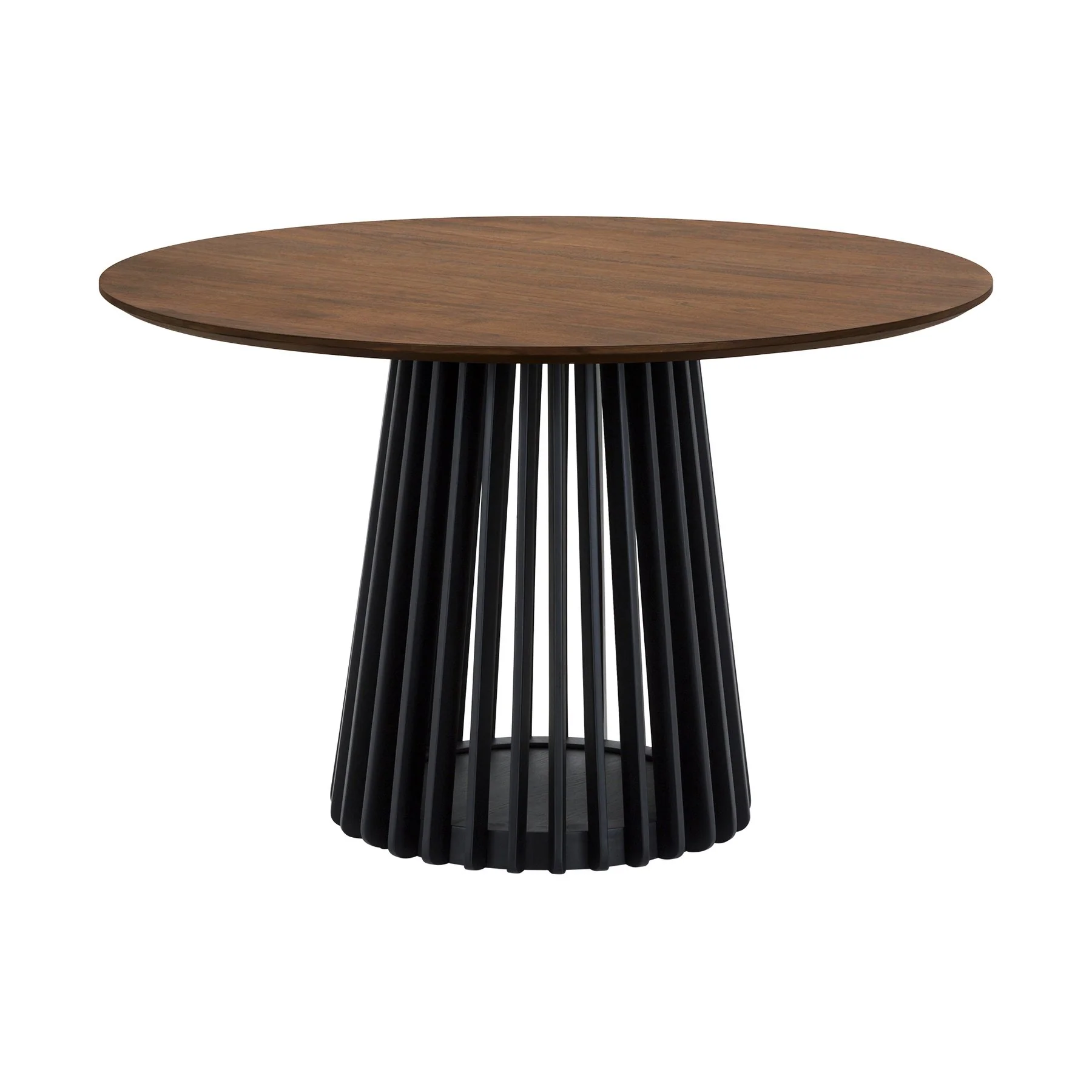Pasadena Echo 6 Piece Round Dining Set with Buffet in Black Finish with Walnut Finish Table Top and Chairs - Image 4
