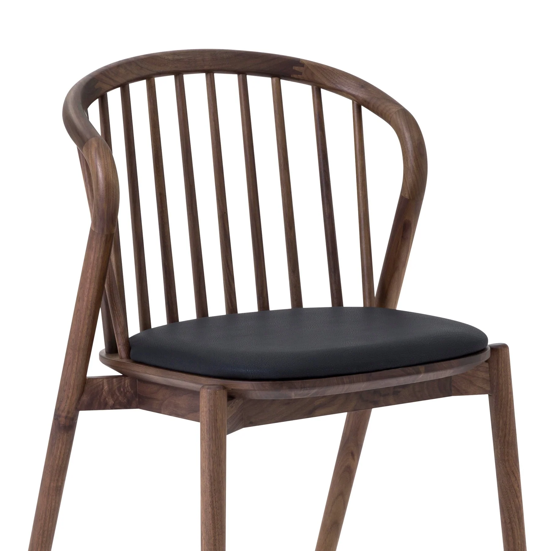Pasadena Echo 7 Piece Oval Dining Set in Black Oak Finish with Walnut Finish Chairs - Image 6