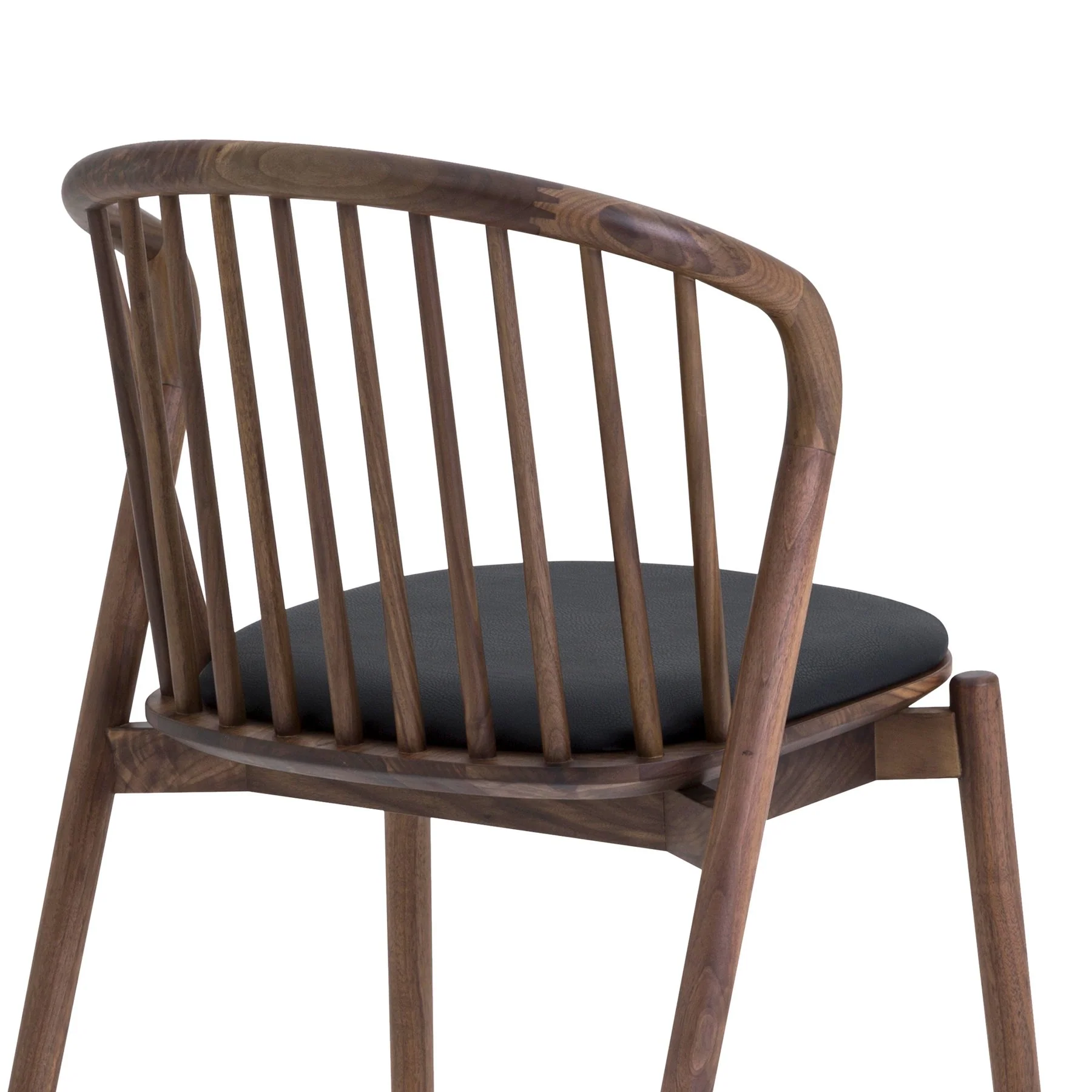 Pasadena Echo 7 Piece Oval Dining Set in Black Oak Finish with Walnut Finish Chairs - Image 7