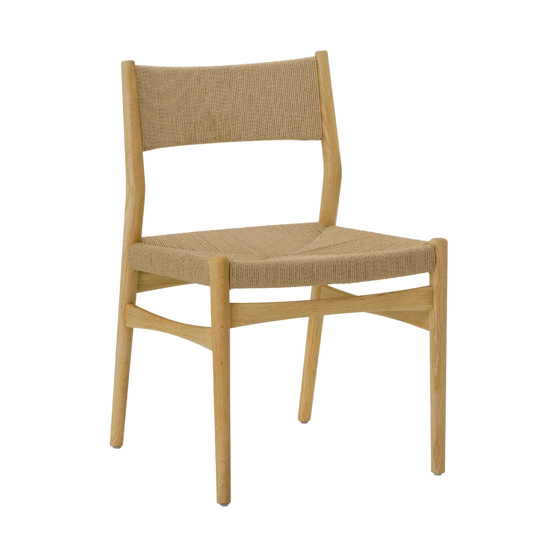 Pasadena Erie 5 Piece Round Dining Set in Natural Oak Finish with Paper Cord Chairs - Image 2