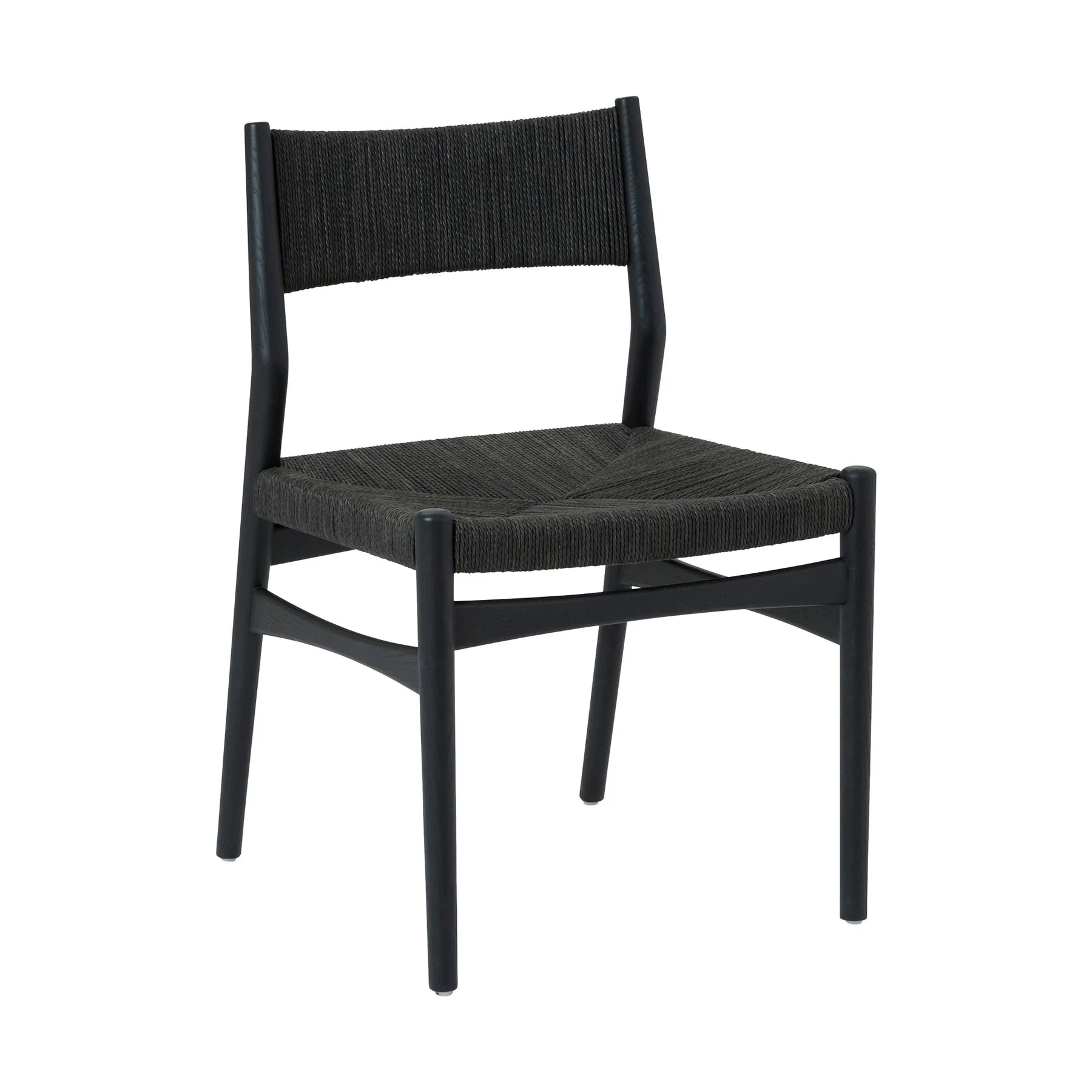Pasadena Erie 7 Piece Oval Dining Set in Natural Oak Finish with Black Paper Cord Chairs - Image 2