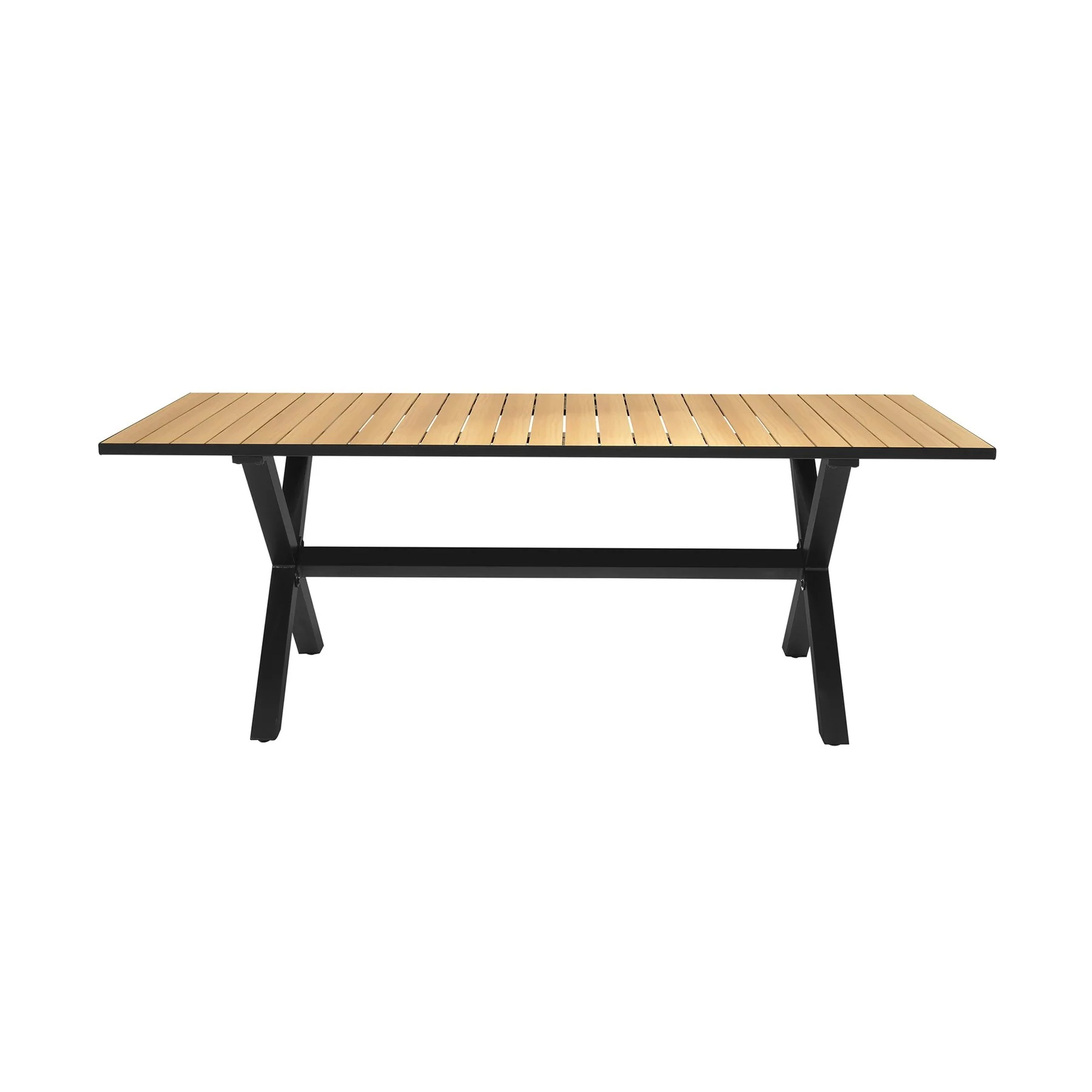 Paseo Outdoor Black Aluminum Rectangular Dining Table - Image 2