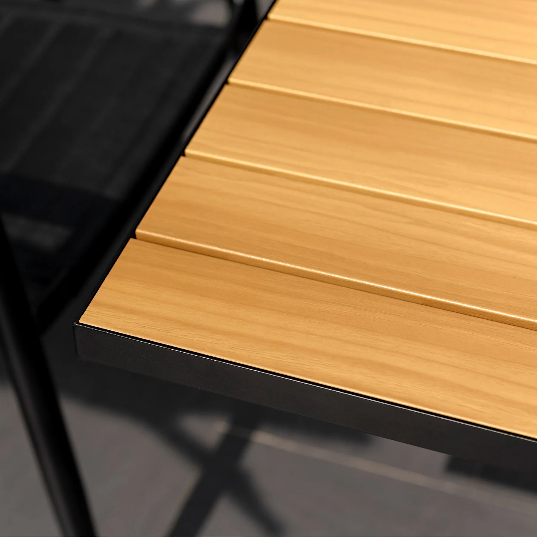 Paseo Outdoor Black Aluminum Rectangular Dining Table - Image 6