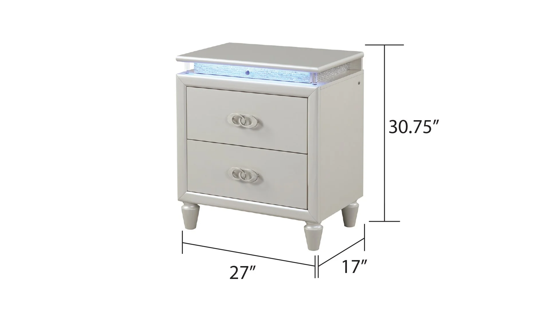 Passion Queen 5 PC Bedroom Set Milky White - Image 13