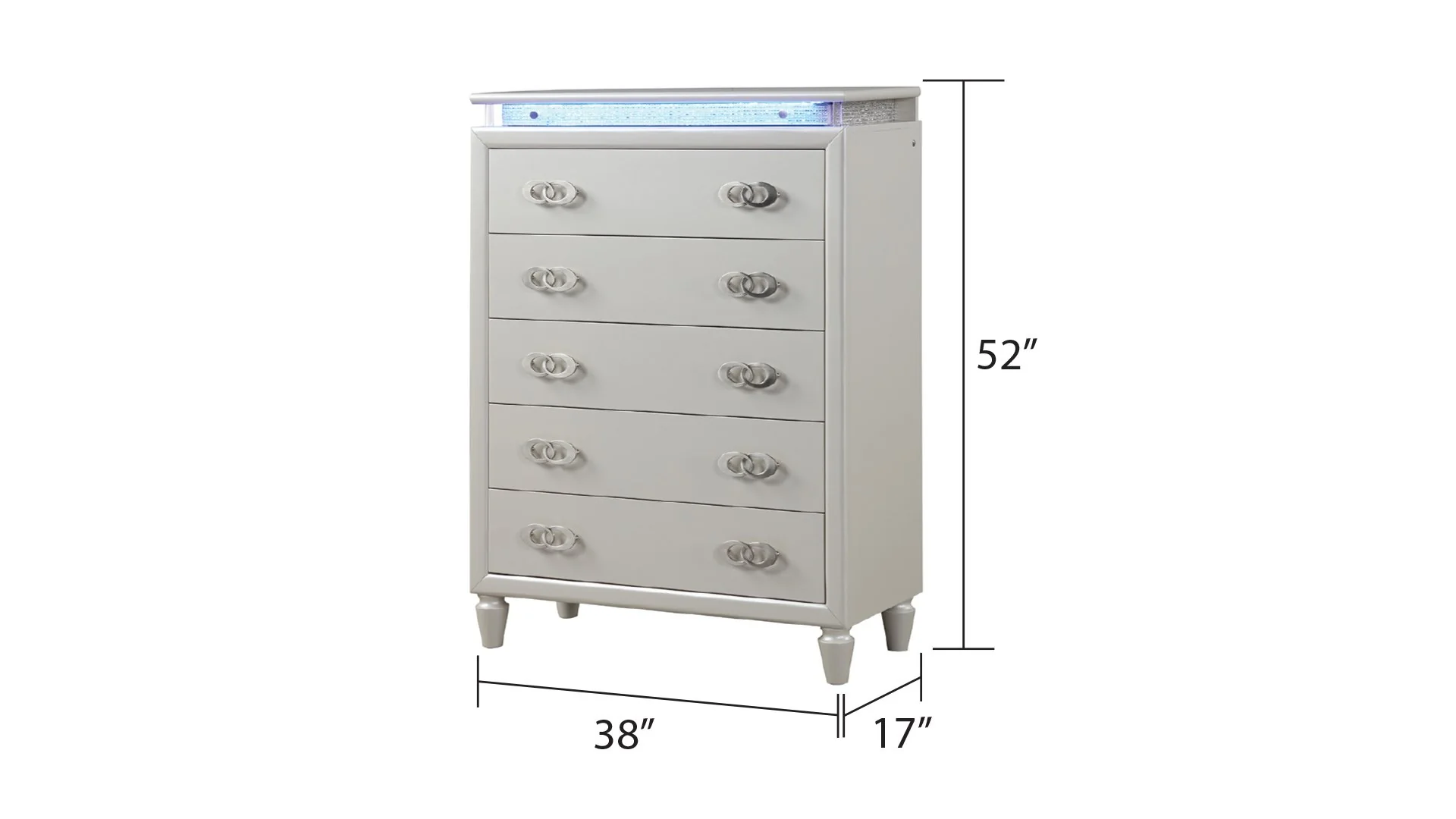 Passion Queen 5 PC Bedroom Set Milky White - Image 17