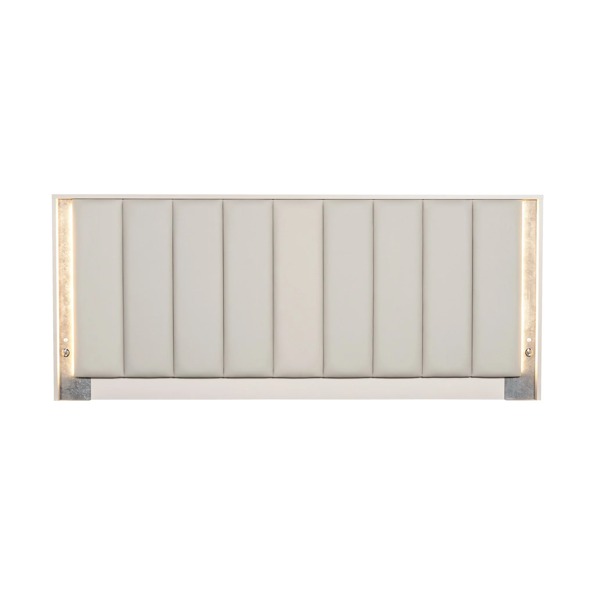 Pavira Eastern King Bed with LED Lights - Stone - Image 17