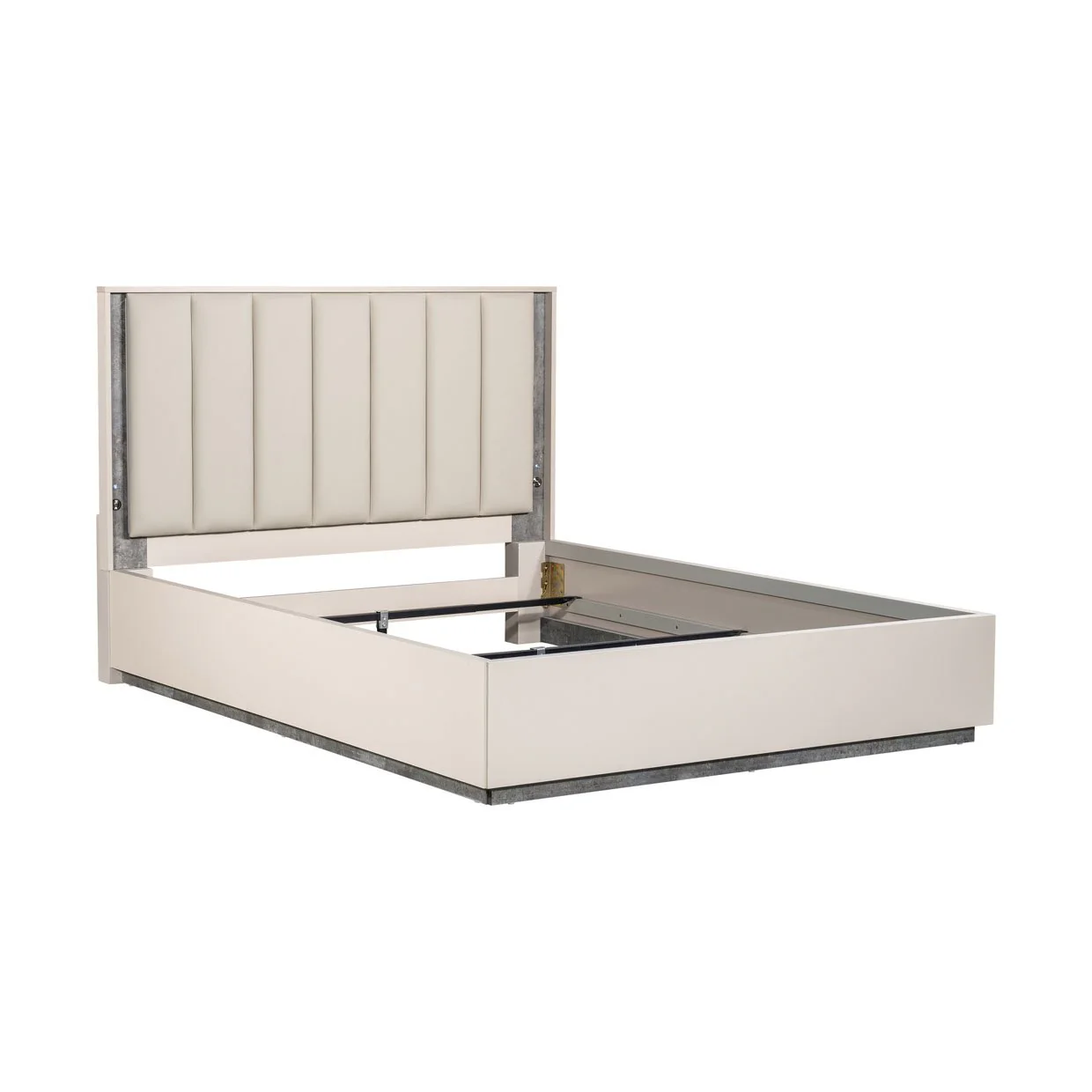 Pavira Queen Bed with LED Lights - Stone - Image 4